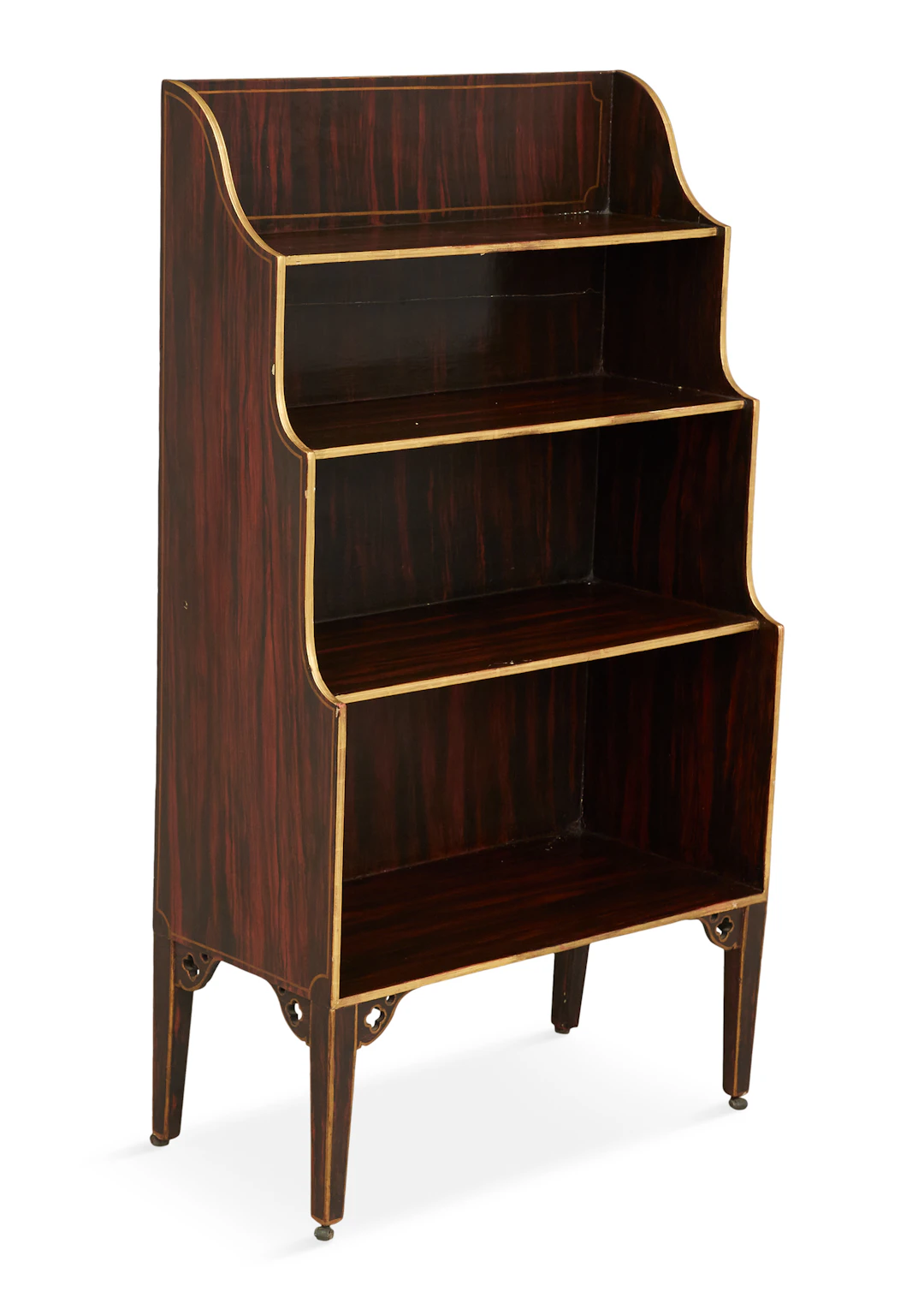 English Faux Rosewood and Parcel-Gilt Bookshelf