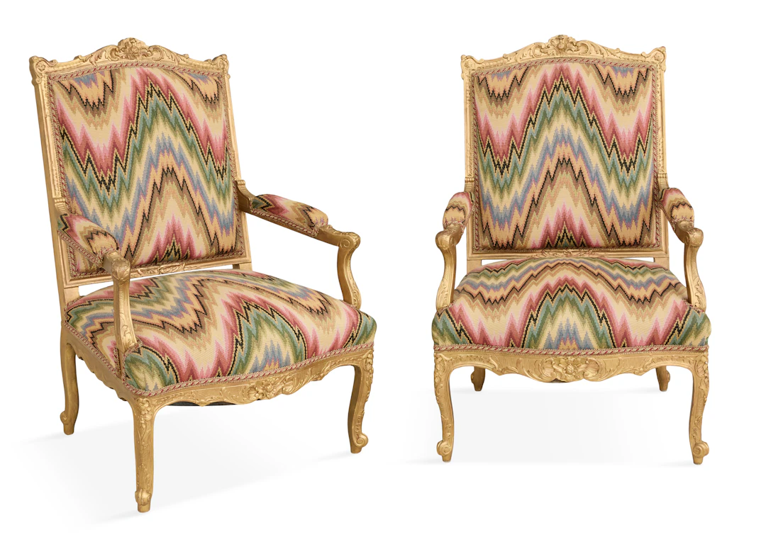 Pair of French Giltwood Fauteuils