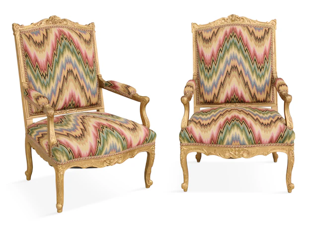 Pair of French Giltwood Fauteuils