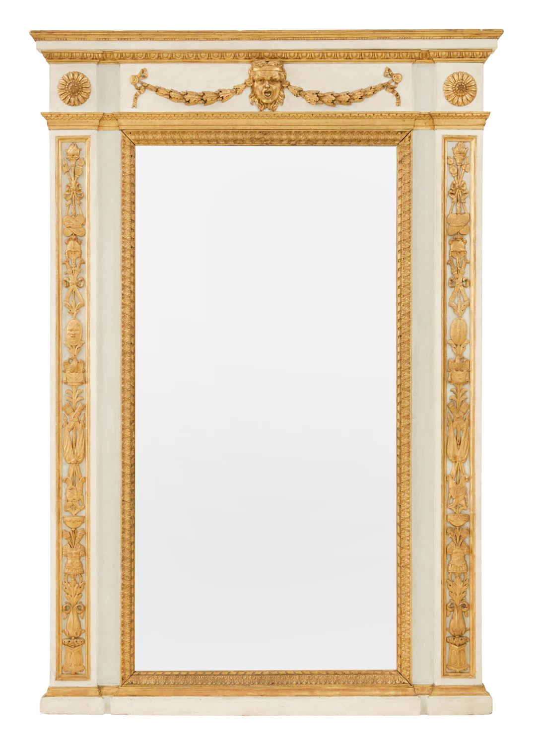 French Parcel-Giltwood Overmantel Mirror