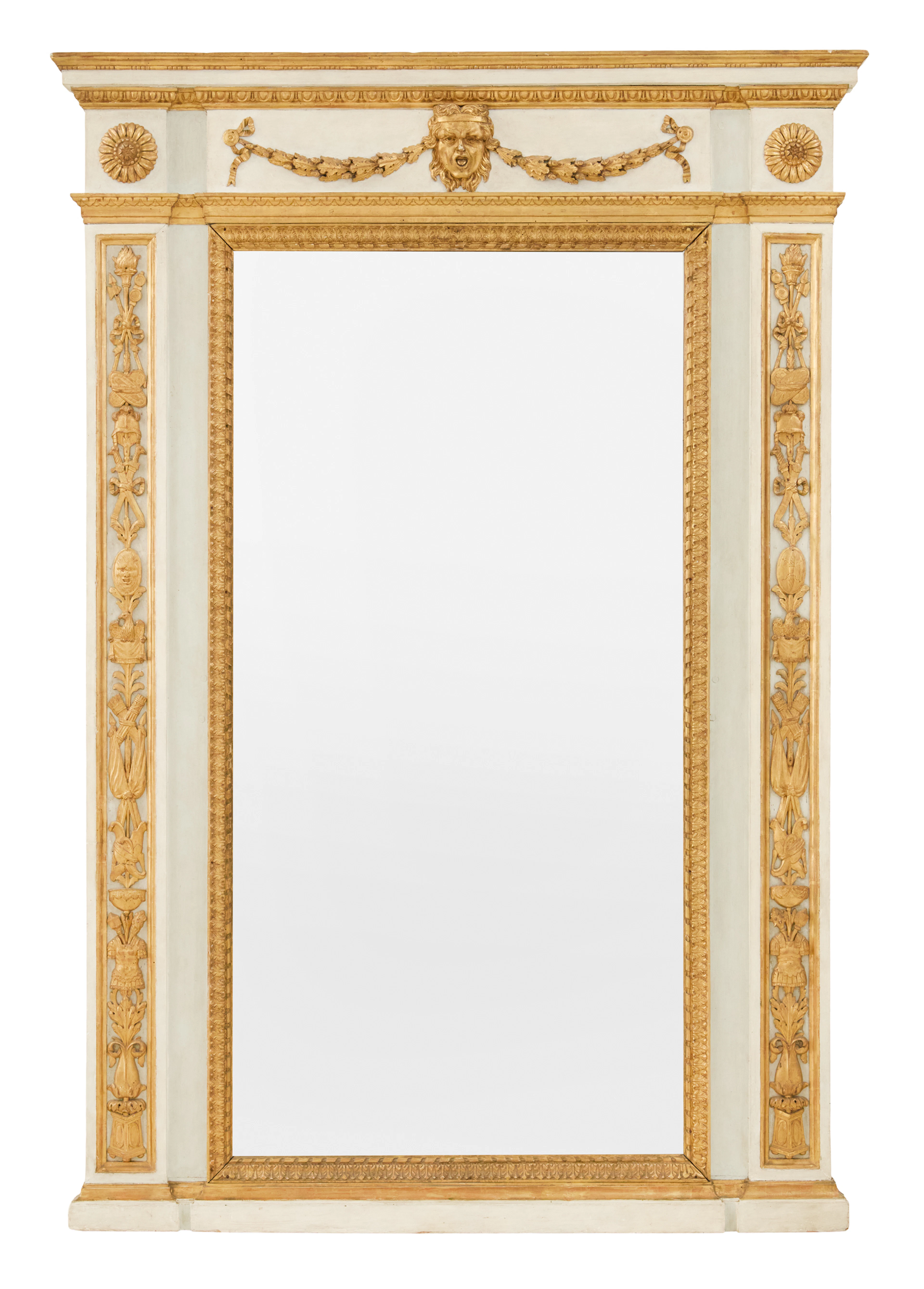 French Parcel-Giltwood Overmantel Mirror