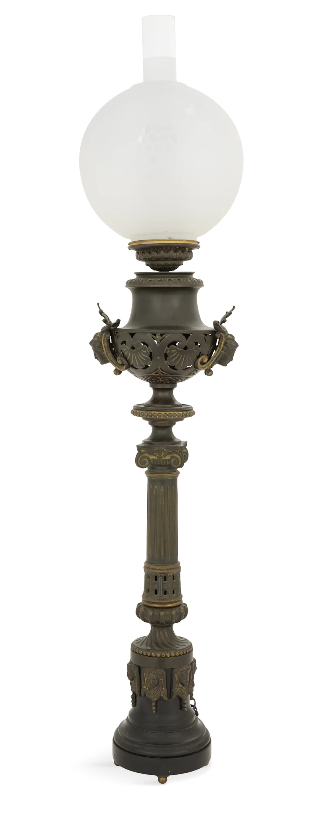 Bronze and Marble Banquet Lamp