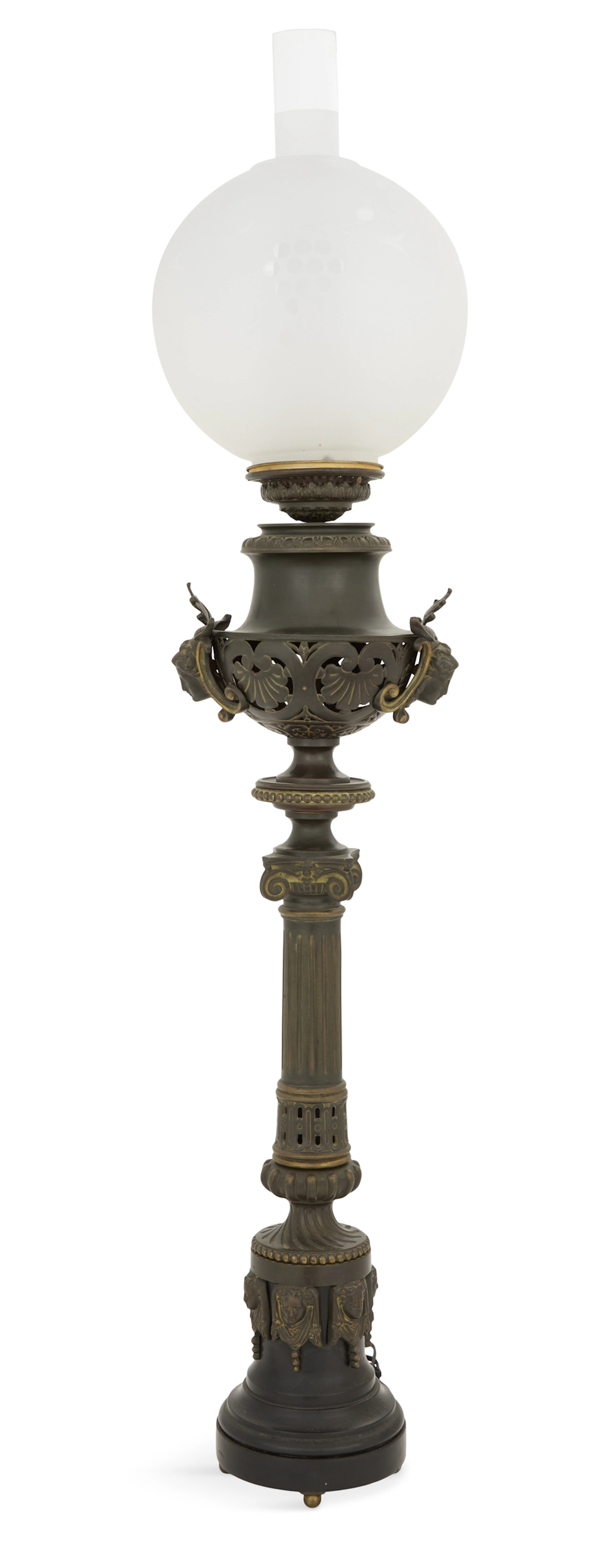 Bronze and Marble Banquet Lamp