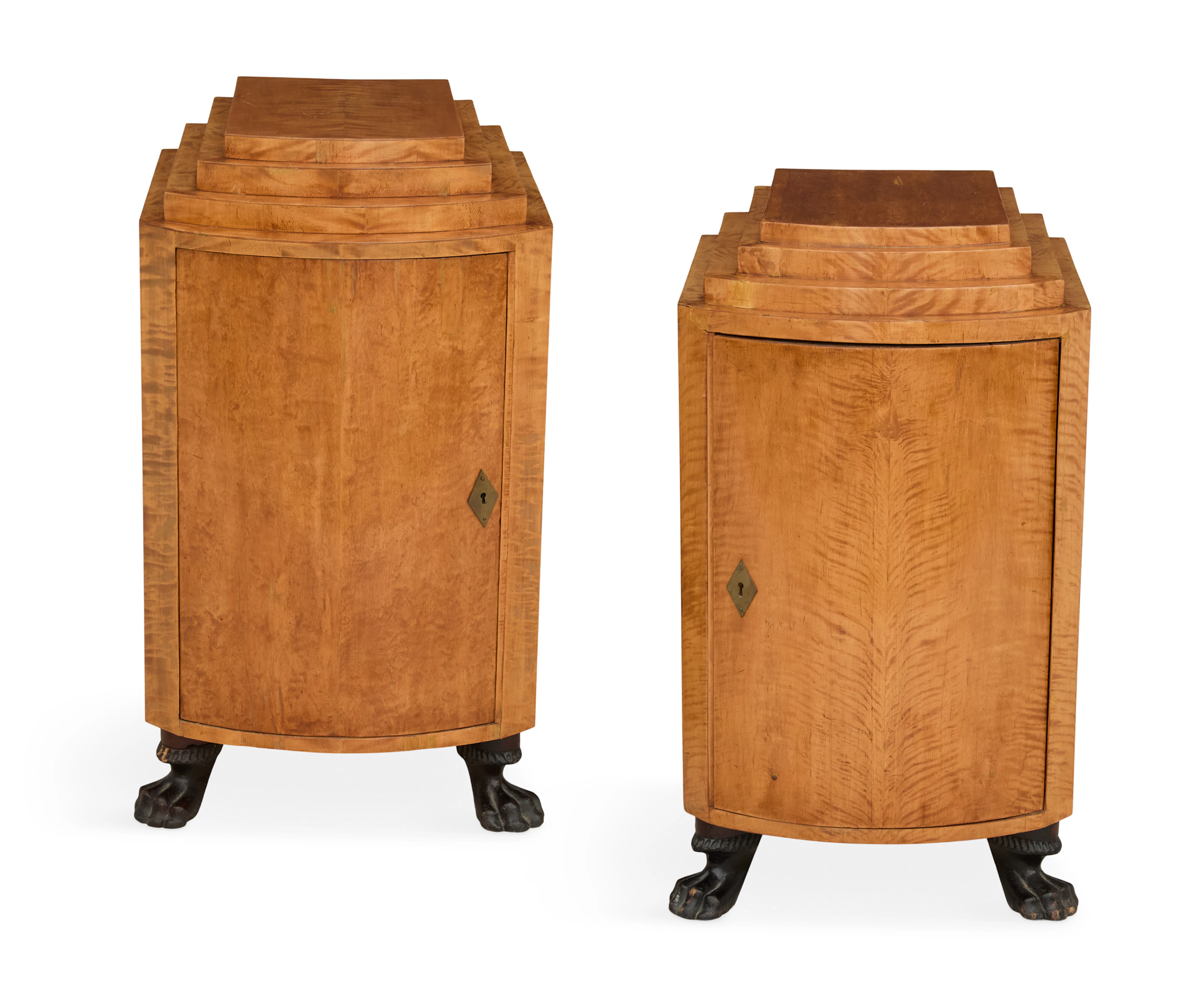 Pair of Biedermeier Fruitwood Commodes