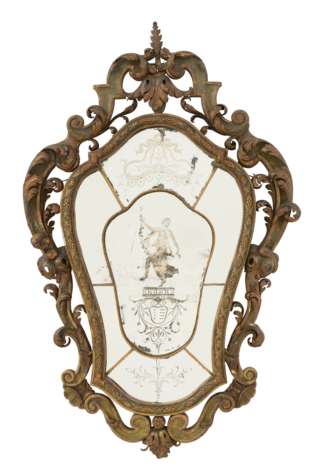 Italian Painted and Parcel-Gilt Venetian Mirror