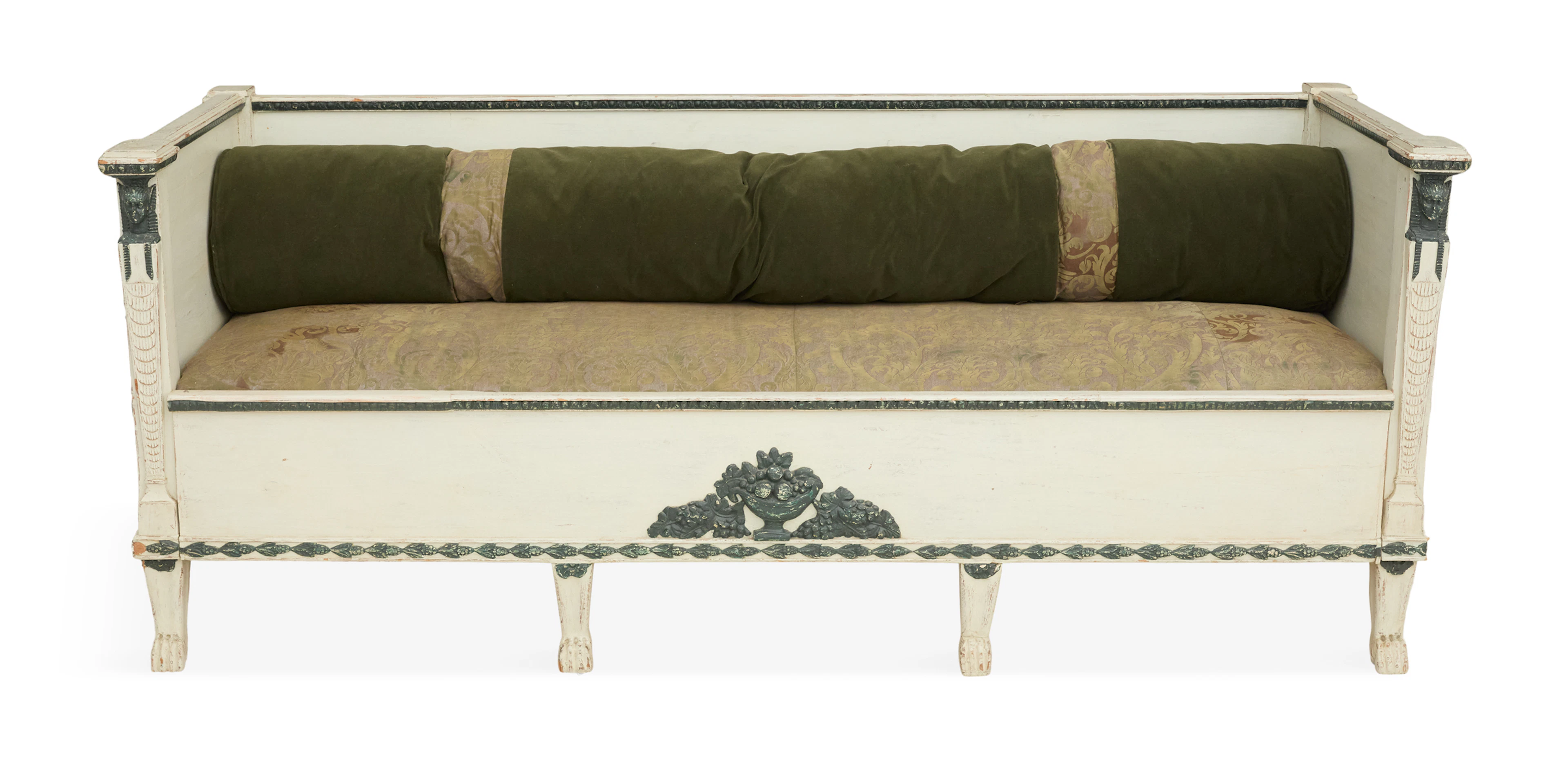 Gustavian Polychrome Box Sofa