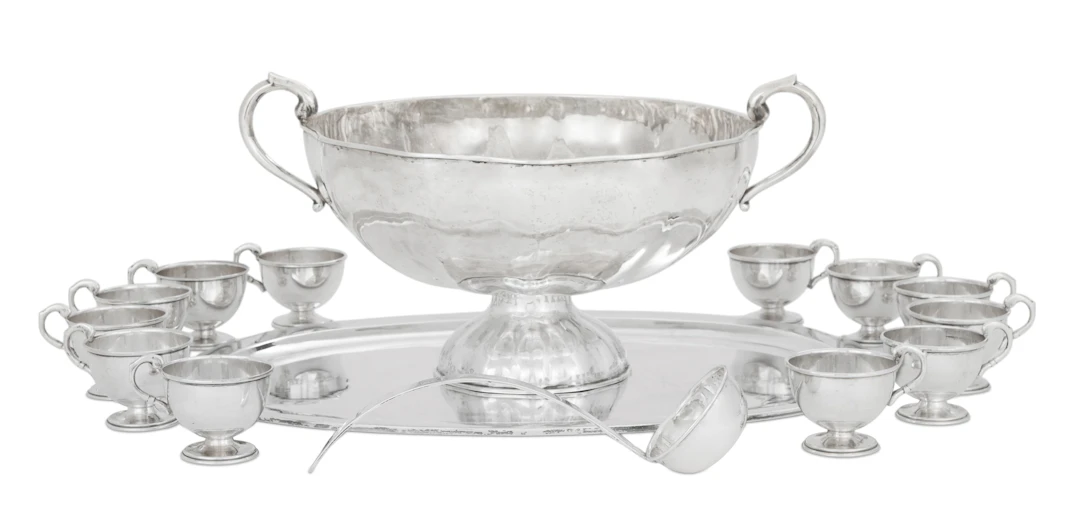 Mexican Sterling Silver Punch Set