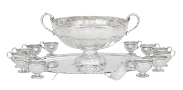 Mexican Sterling Silver Punch Set