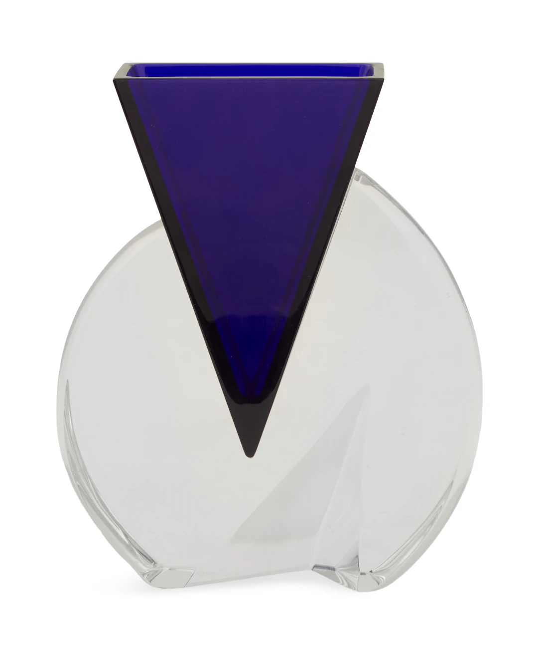 French Baccarat Two-Part Crystal "Vecteur" Vase