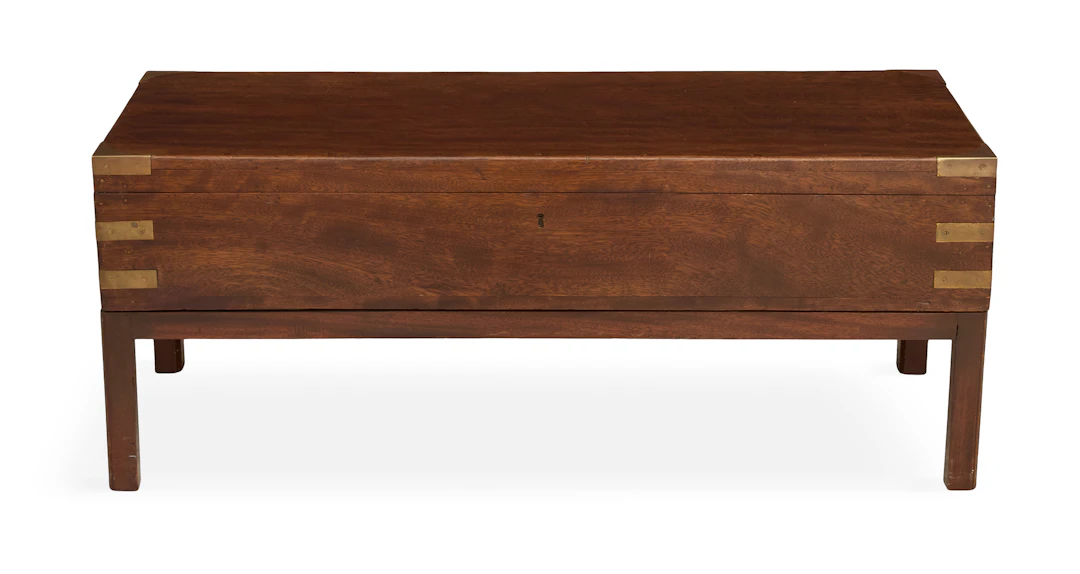 Campaign-Style Mahogany Case on Stand
