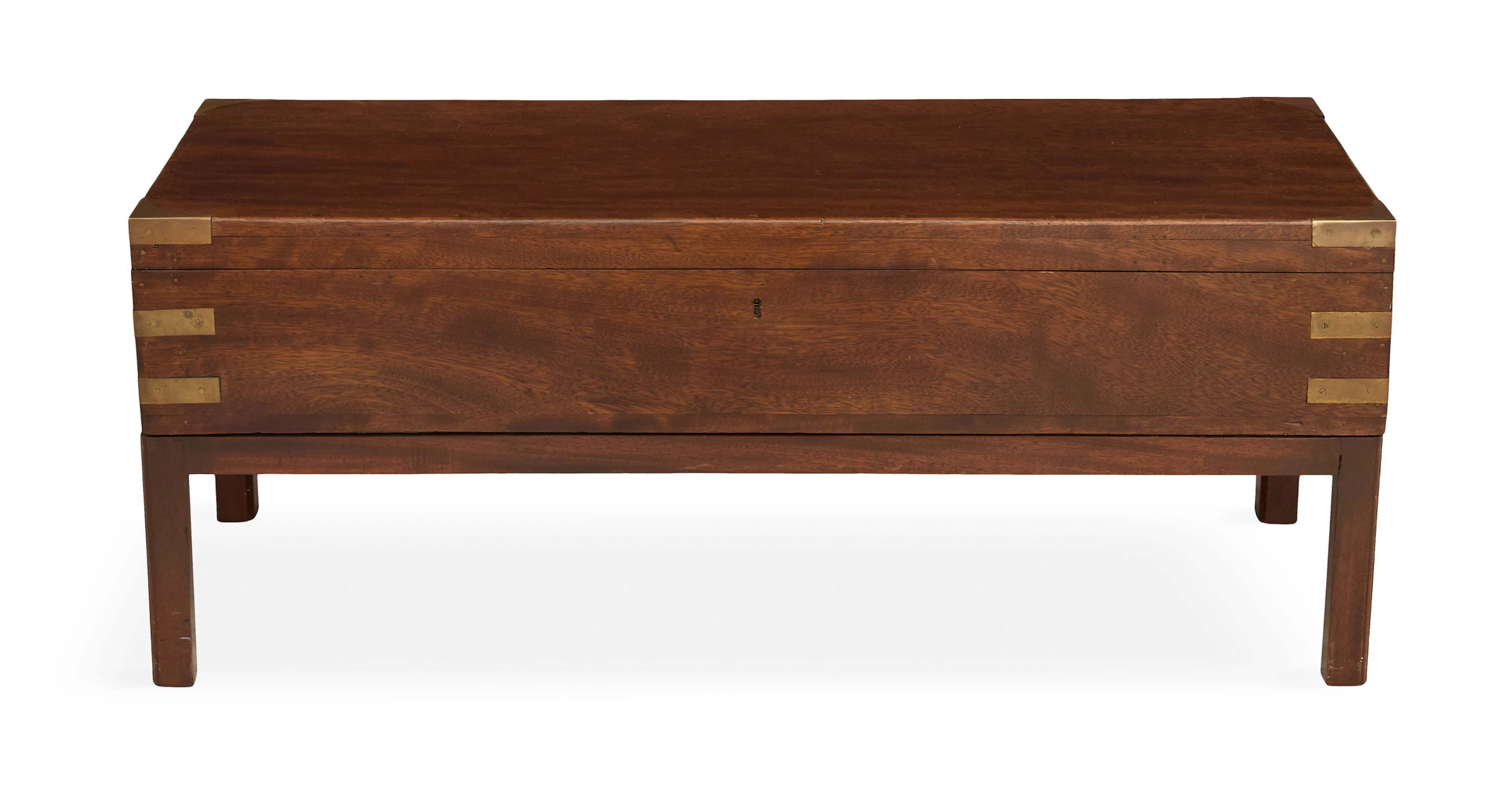 Campaign-Style Mahogany Case on Stand