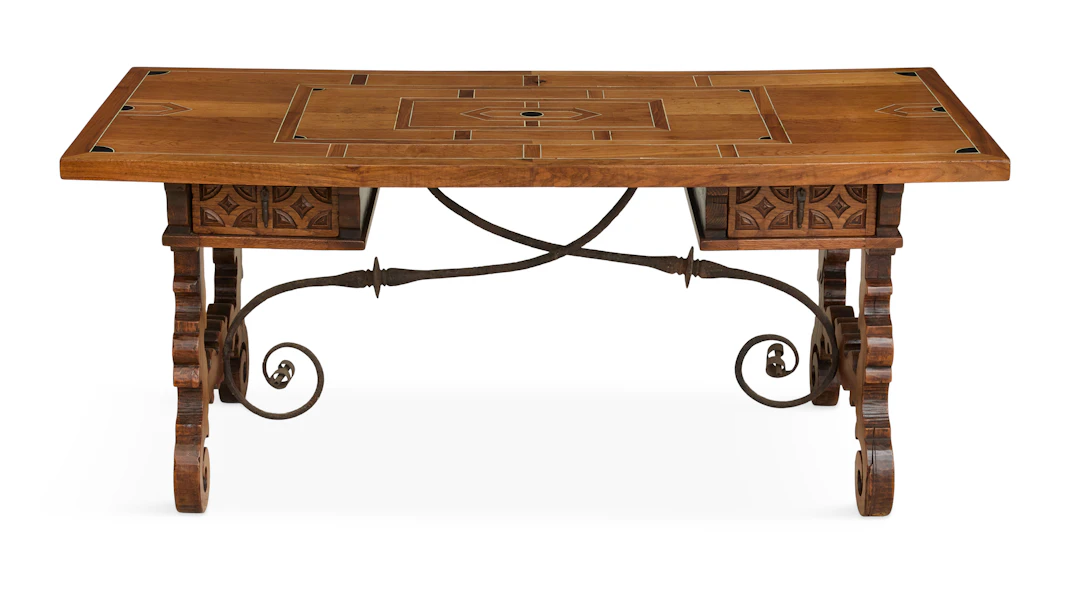 Italian Baroque Walnut and Mixed Woods Guard Room Table