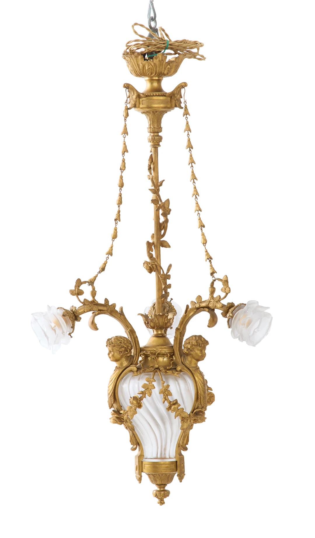 French Belle Epoque Gilt-Bronze and Crystal Chandelier