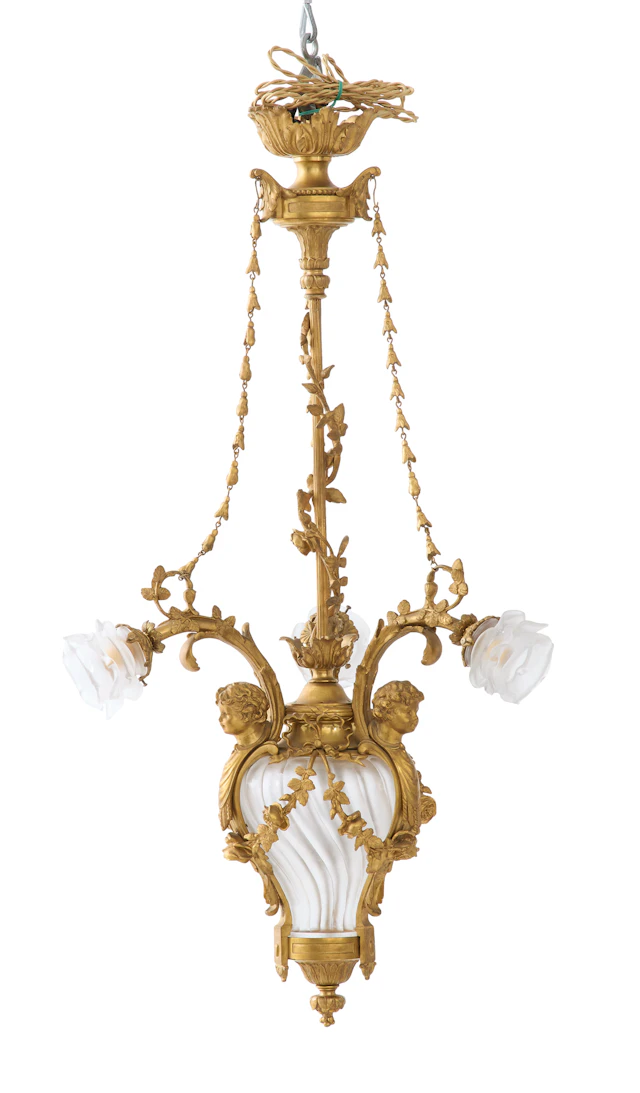 French Belle Epoque Gilt-Bronze and Crystal Chandelier