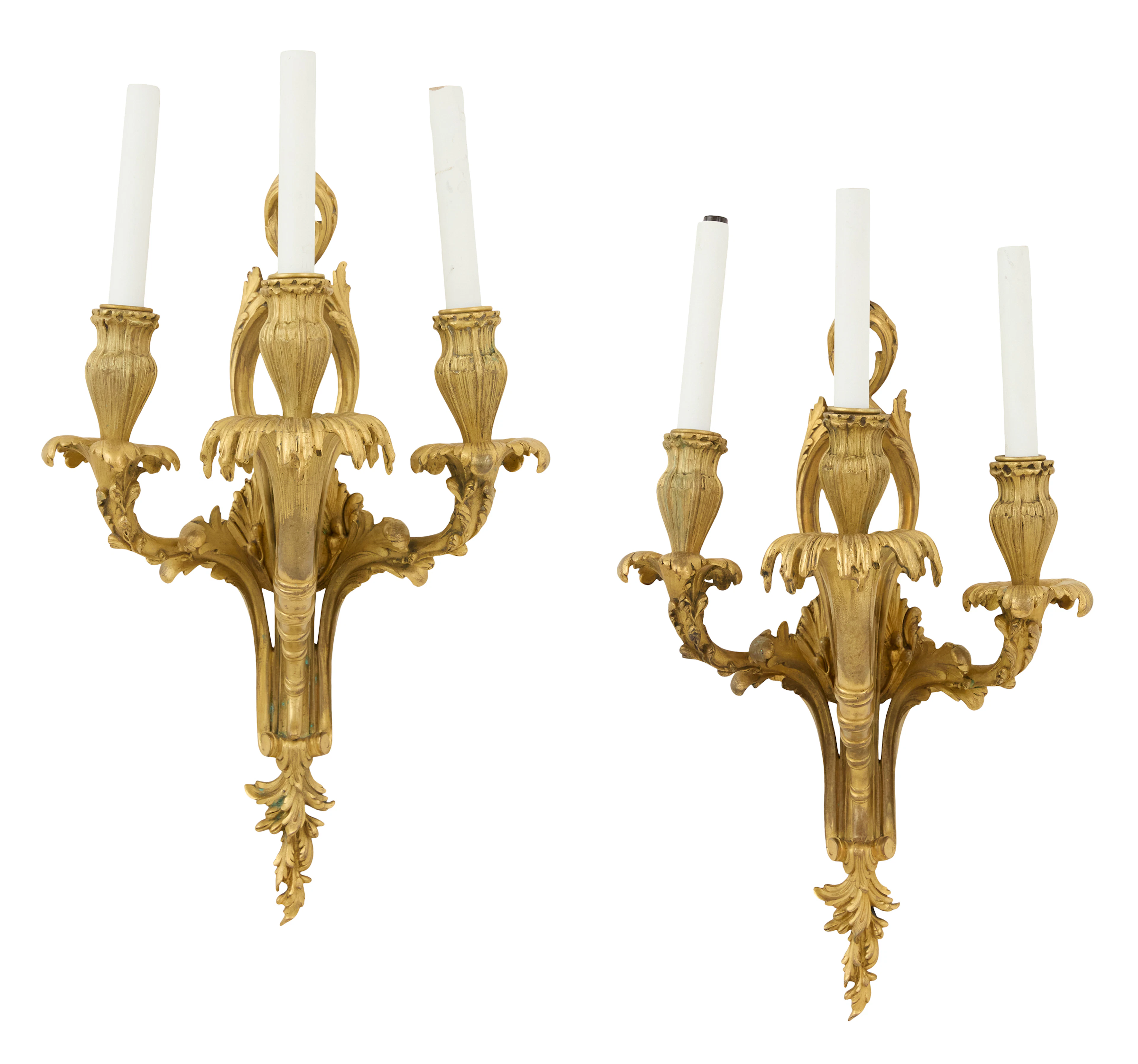 Pair of E.F. Caldwell Gilt-Bronze Sconces