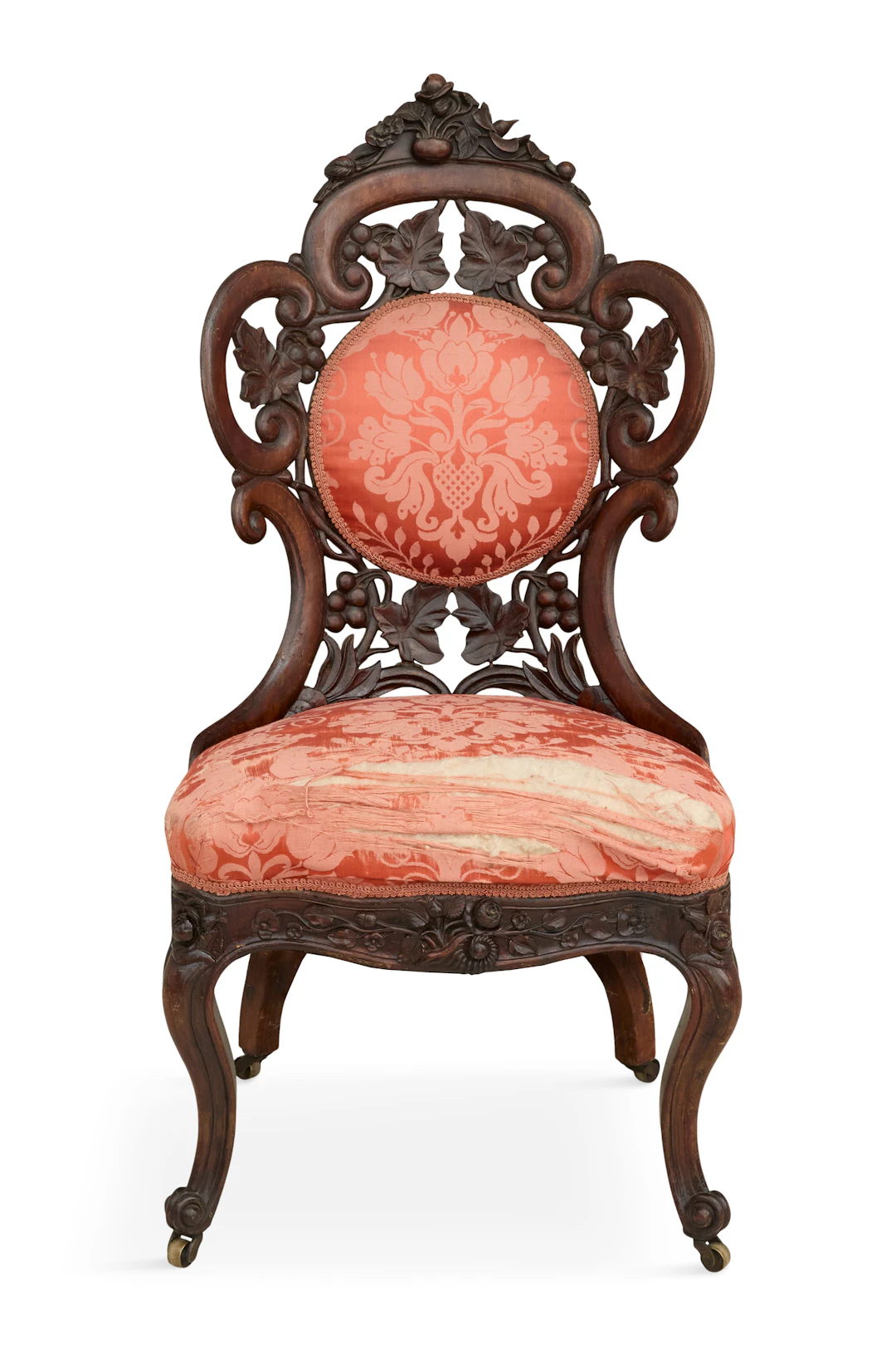 American Rococo Revival Laminated Rosewood Side Chair