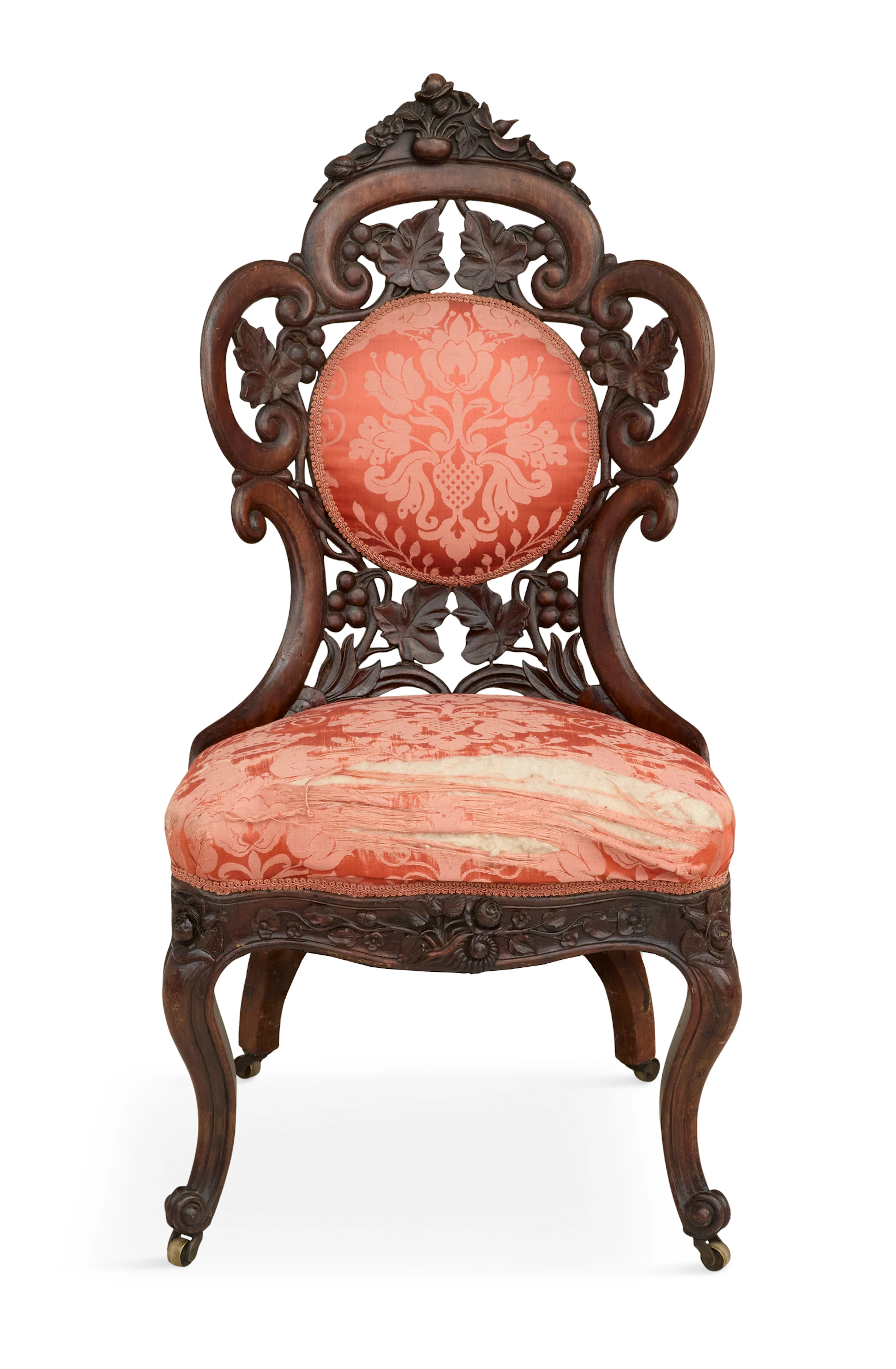 American Rococo Revival Laminated Rosewood Side Chair