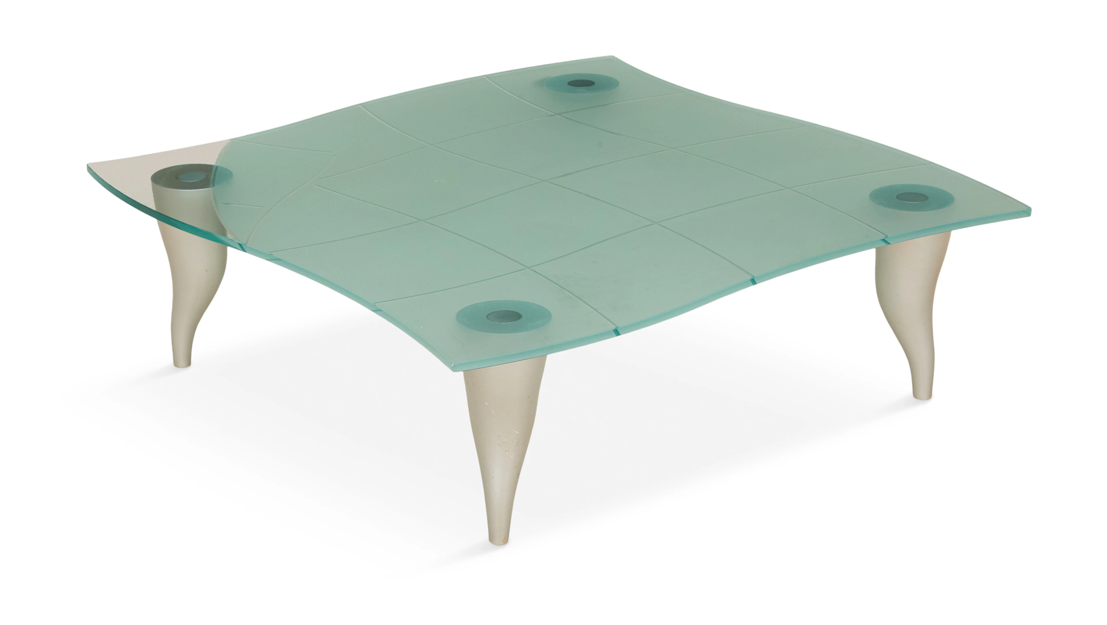 Jean-Pierre Cailleres Postmodern Glass Coffee Table