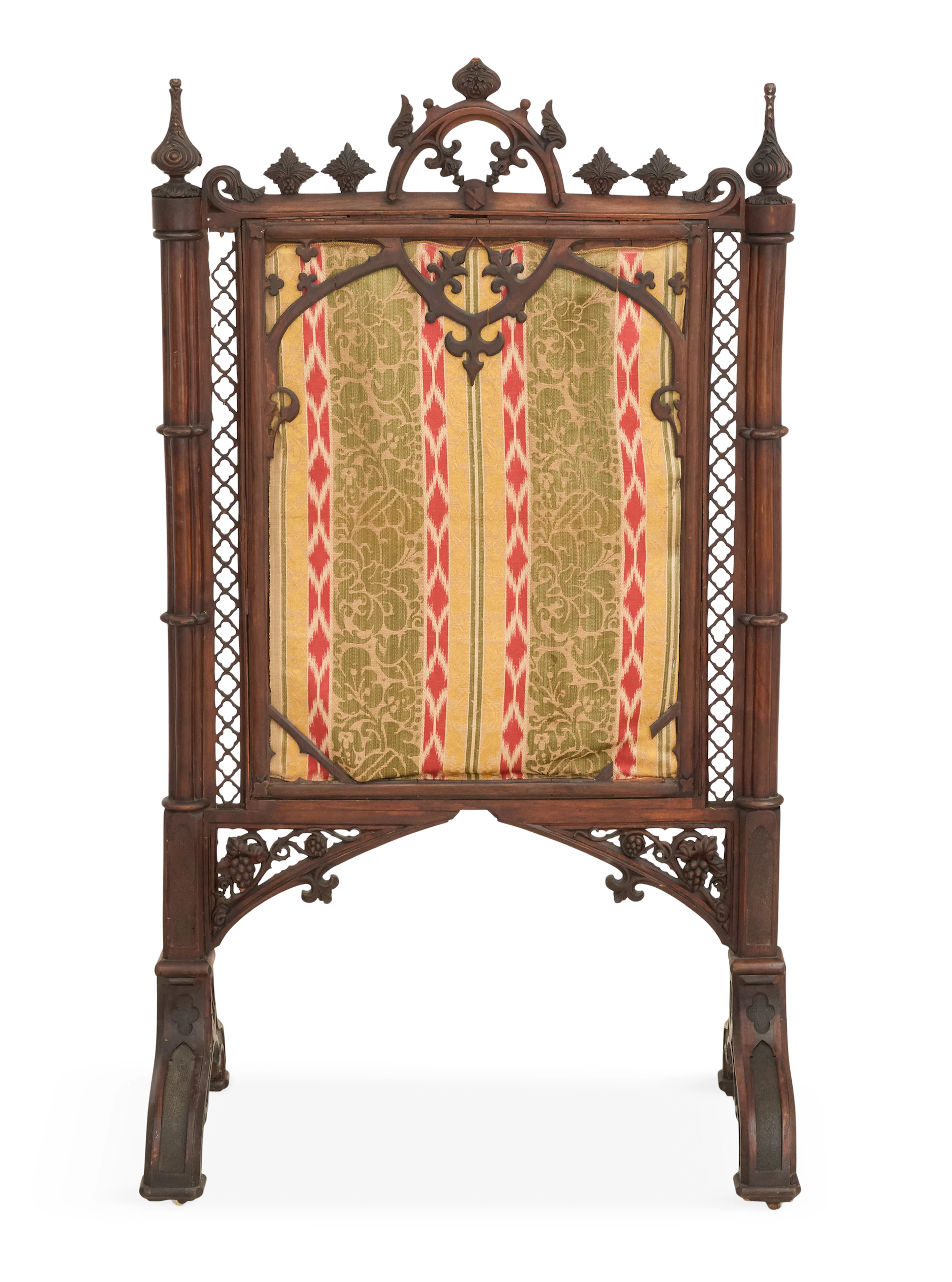 English Mahogany Fire Screen in the Gothic Revival Taste