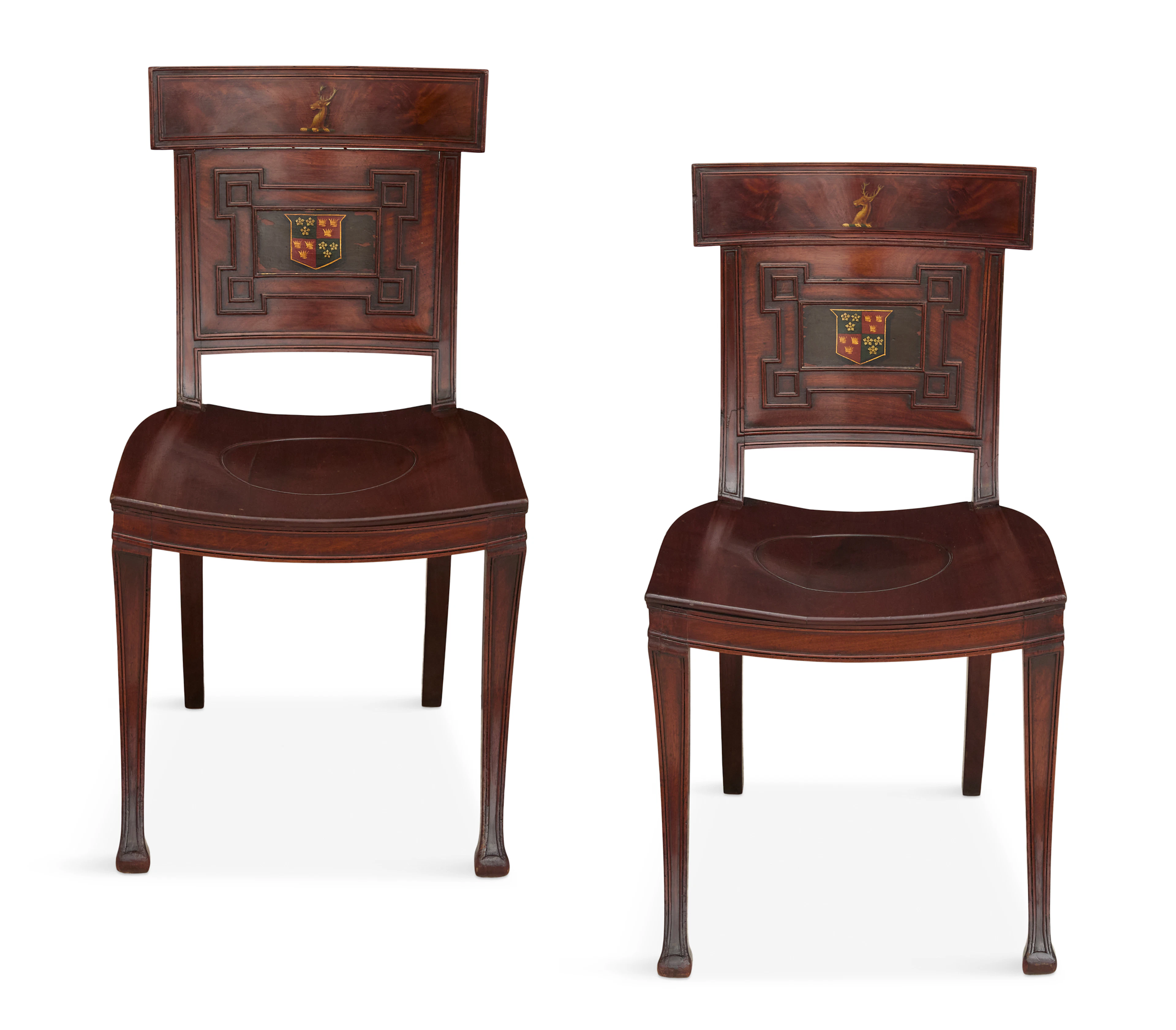 Pair of William IV Mahogany Hall Chairs