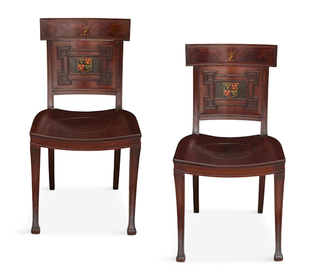 Pair of William IV Mahogany Hall Chairs