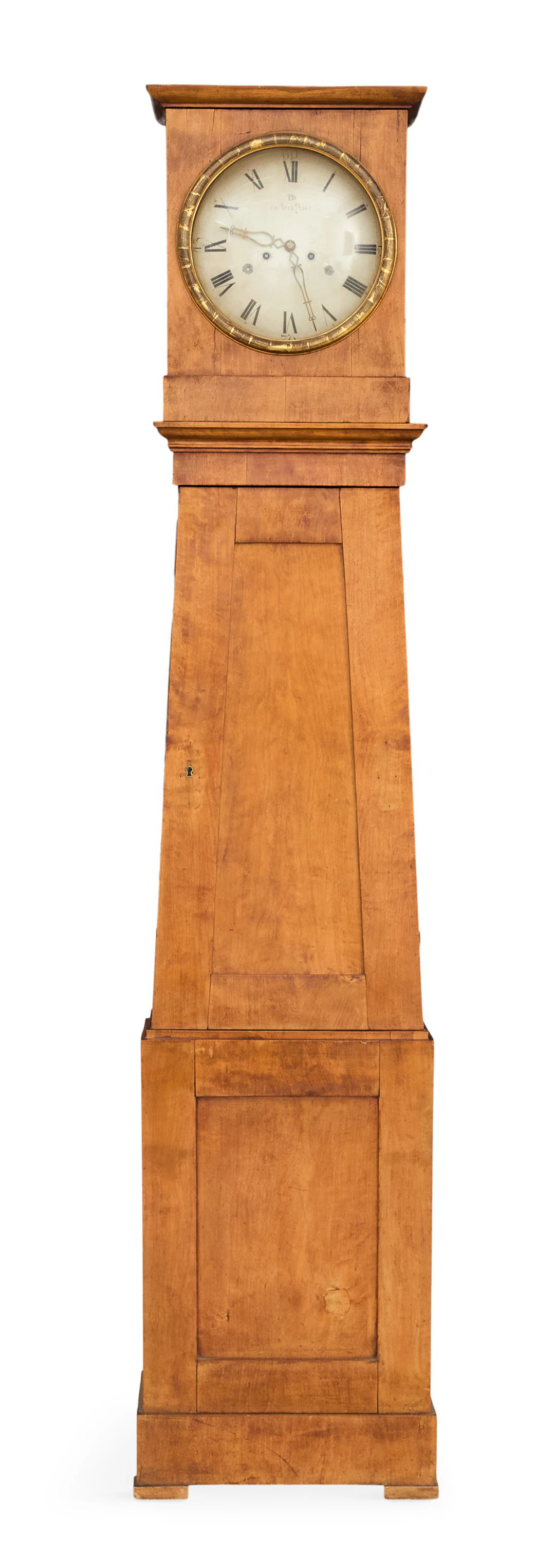 Biedermeier Fruitwood Tall Case Clock