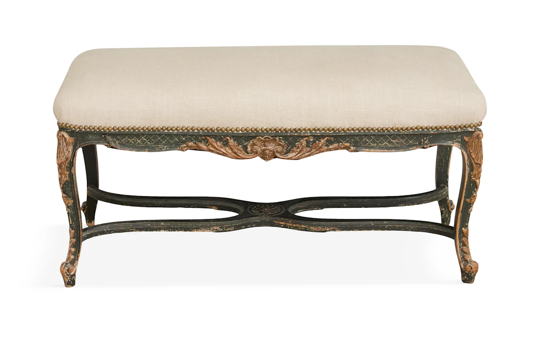 Louis XV-Style Polychrome Bench