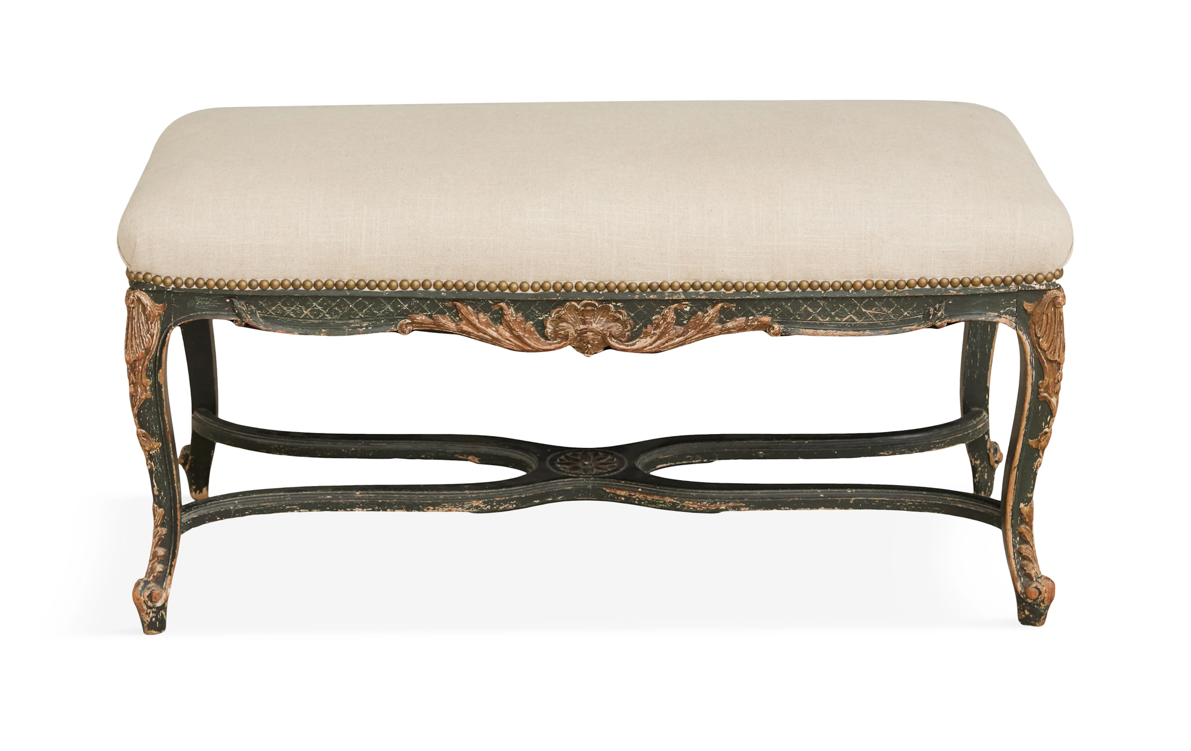 Louis XV-Style Polychrome Bench