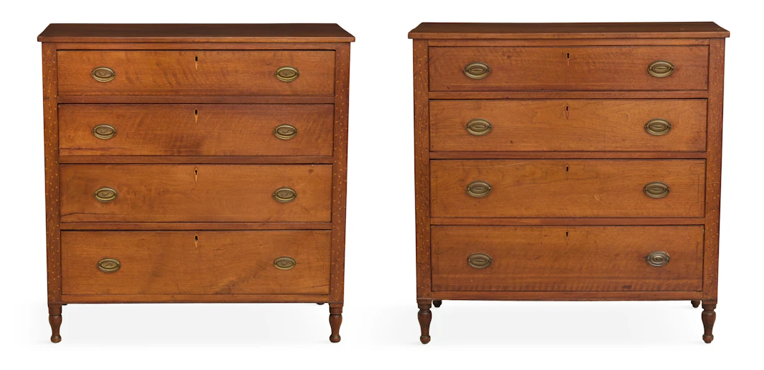 Rare Pair of American Walnut Chests of Drawers