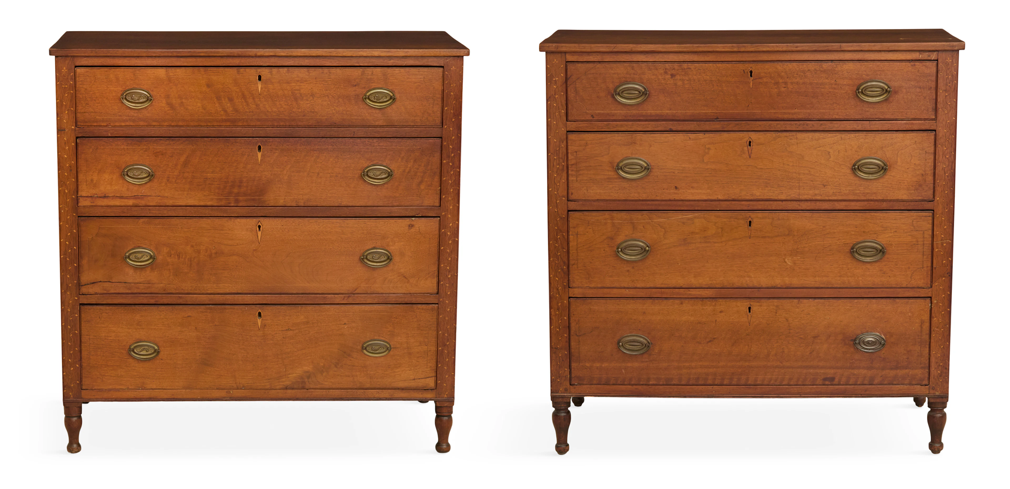 Rare Pair of American Walnut Chests of Drawers
