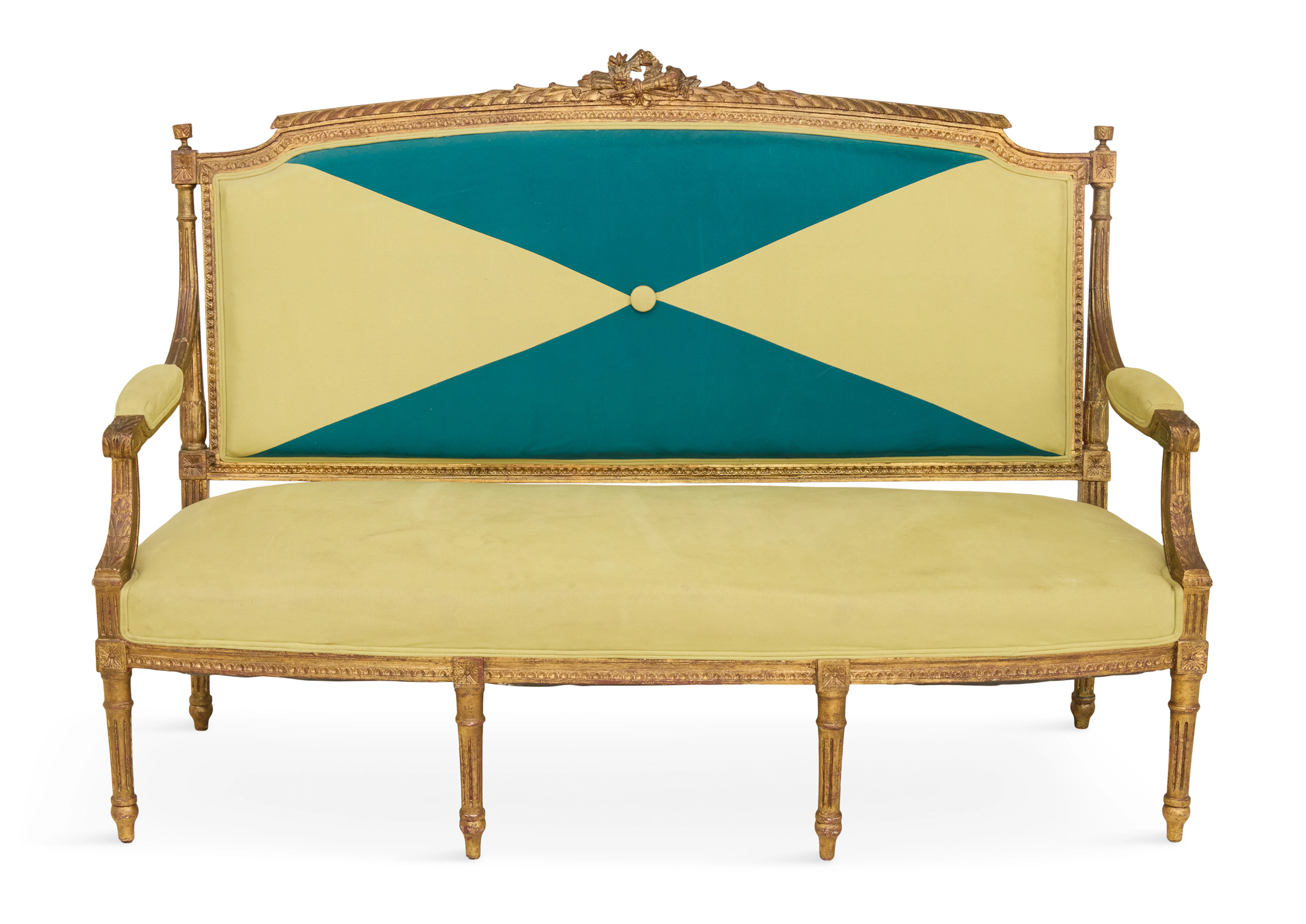 Louis XVI-Style Giltwood Settee