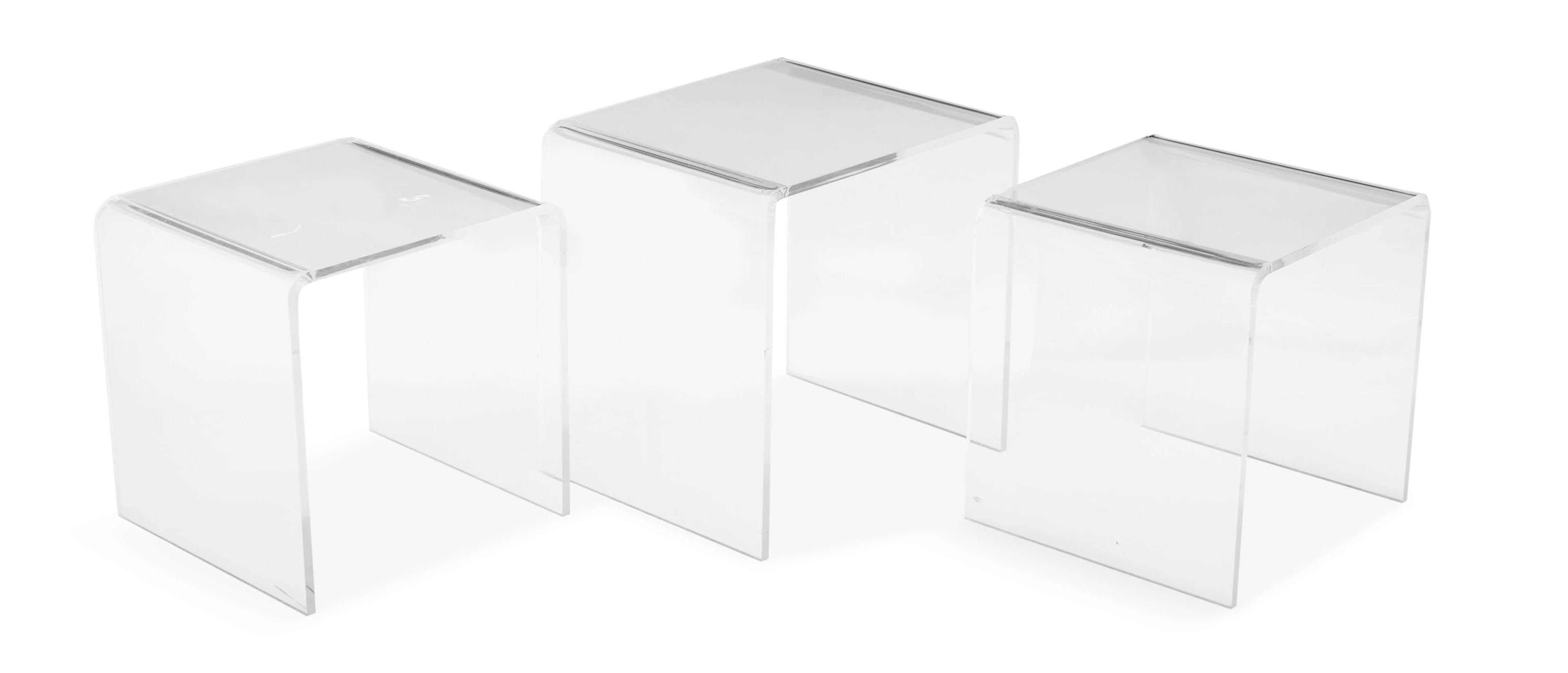 Three Acrylic Waterfall Side Tables