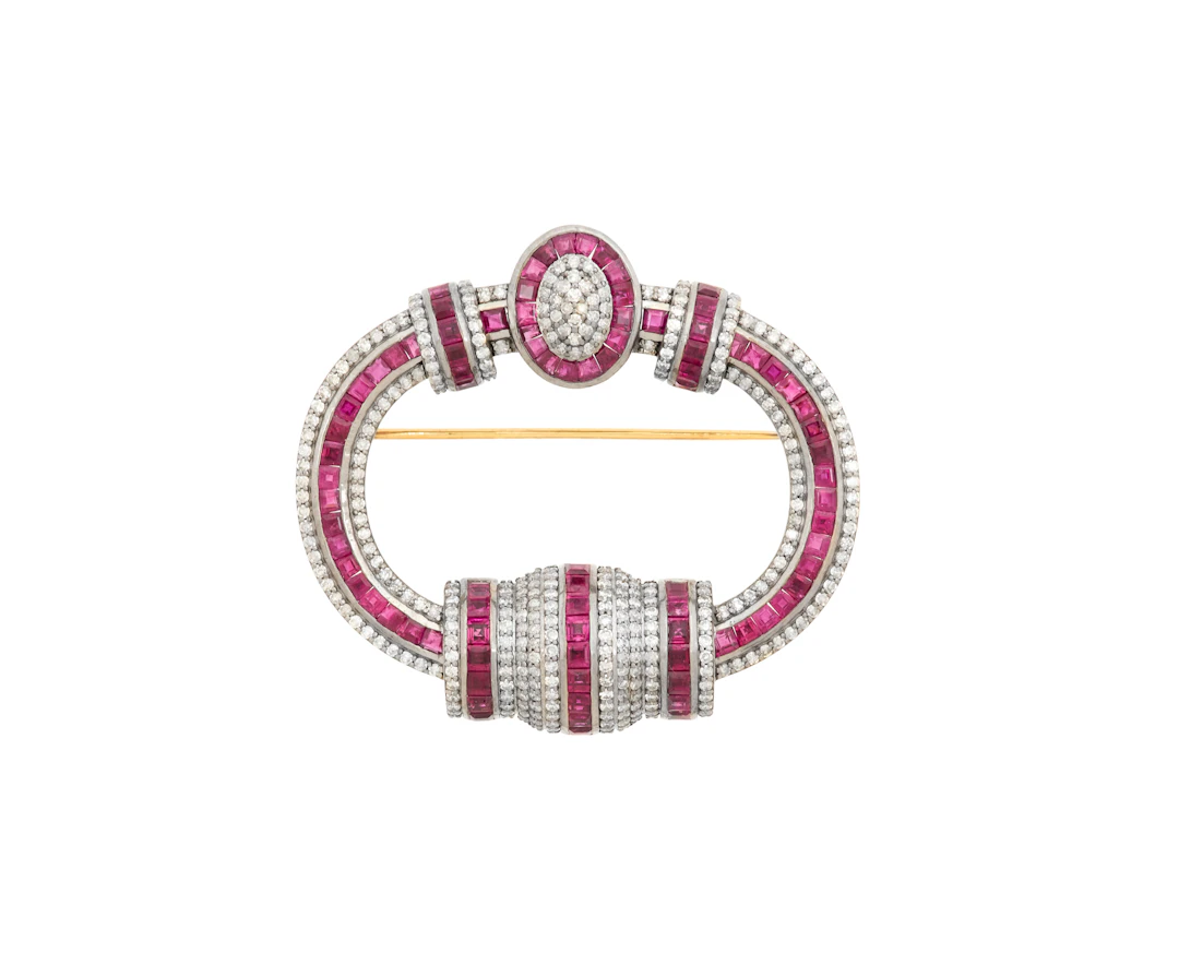 Ruby and Diamond Brooch