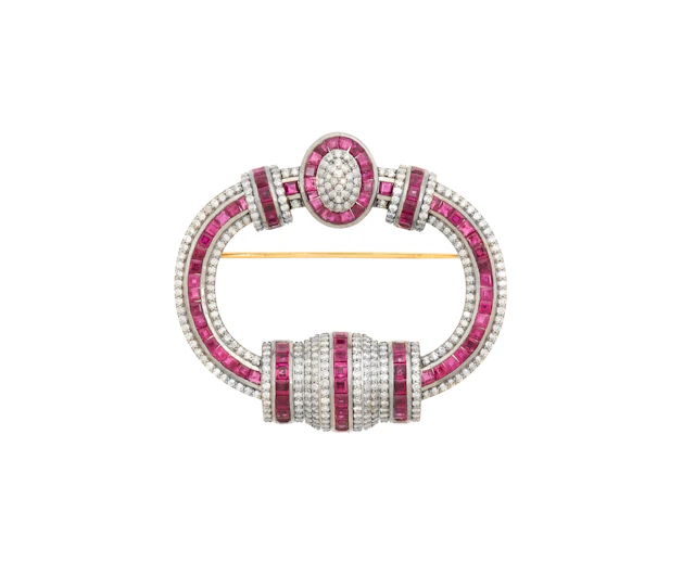 Ruby and Diamond Brooch