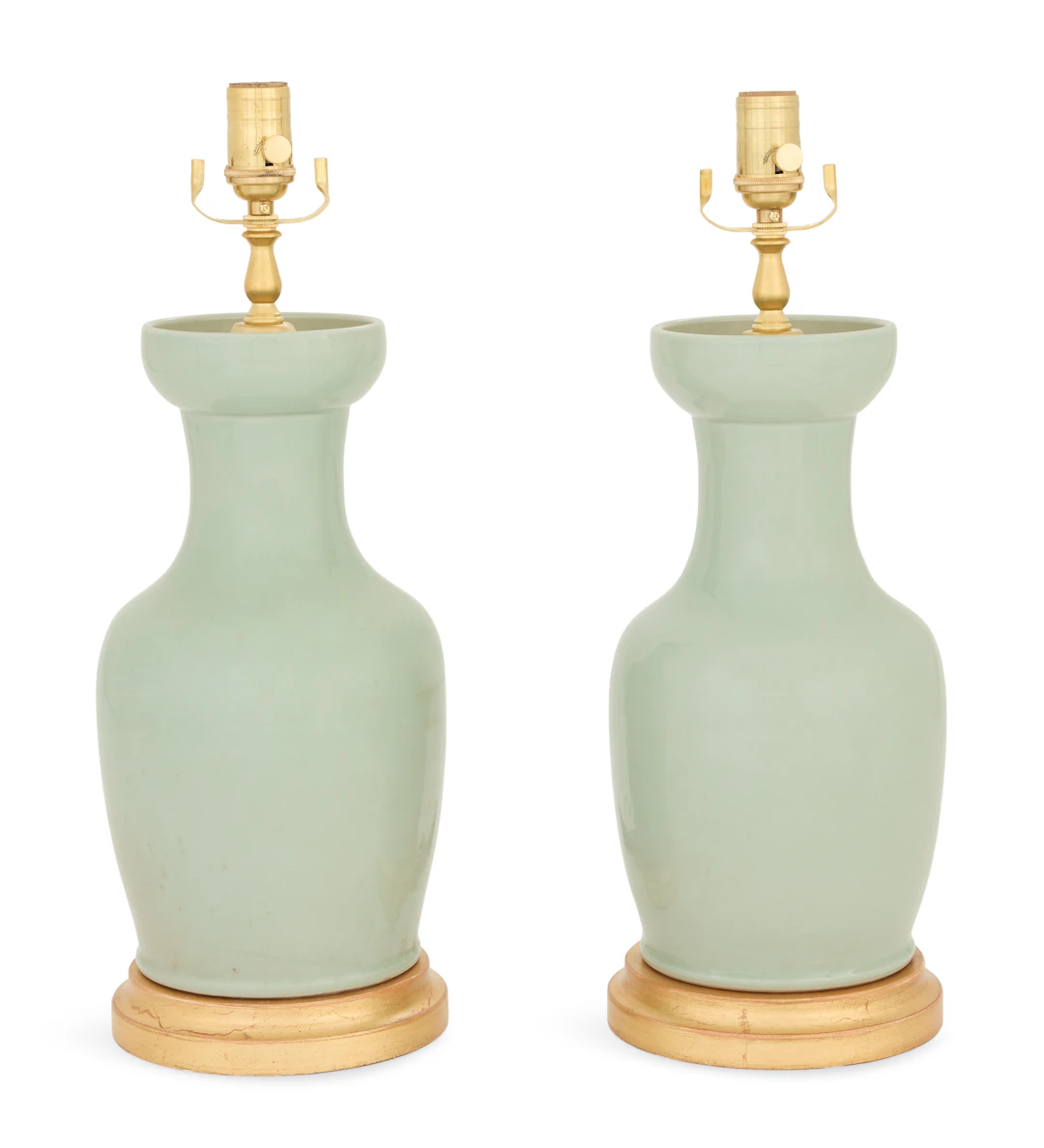Pair of Chinese Porcelain Rouleau Vase Lamps