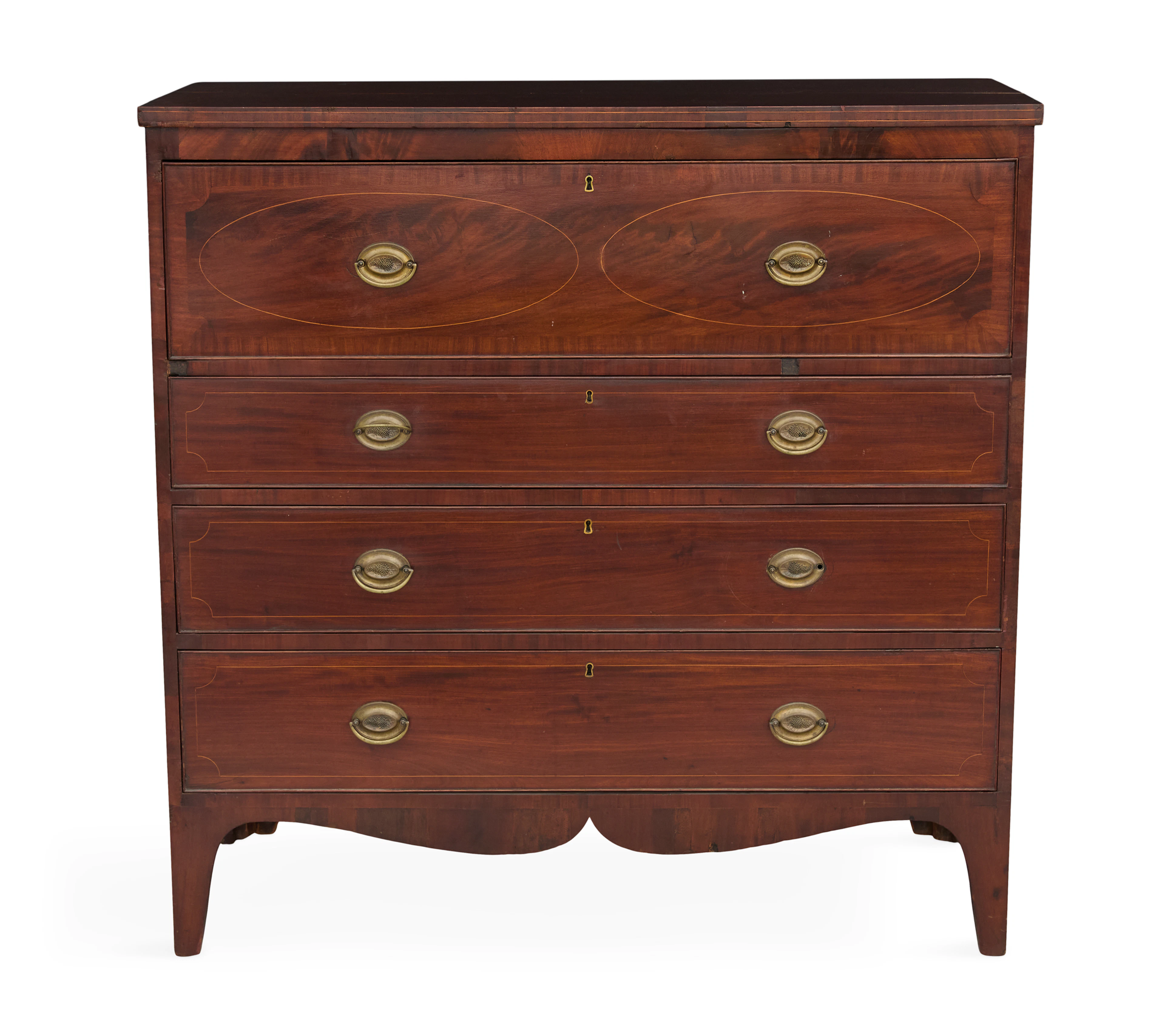 American Late Federal Mahogany Inlaid Chest of Drawers