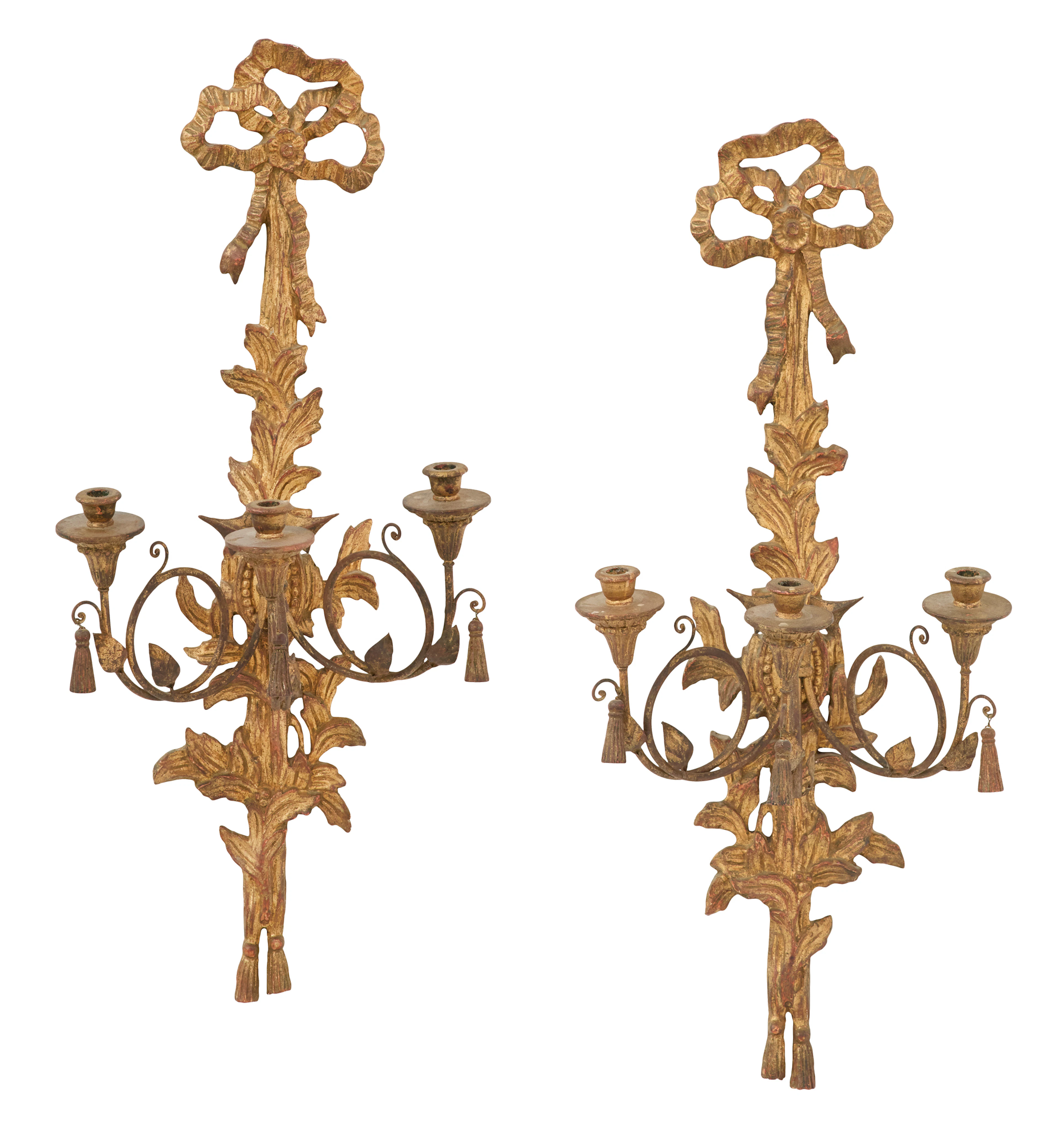 Pair of Italian Giltwood Sconces