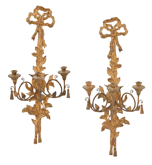 Pair of Italian Giltwood Sconces
