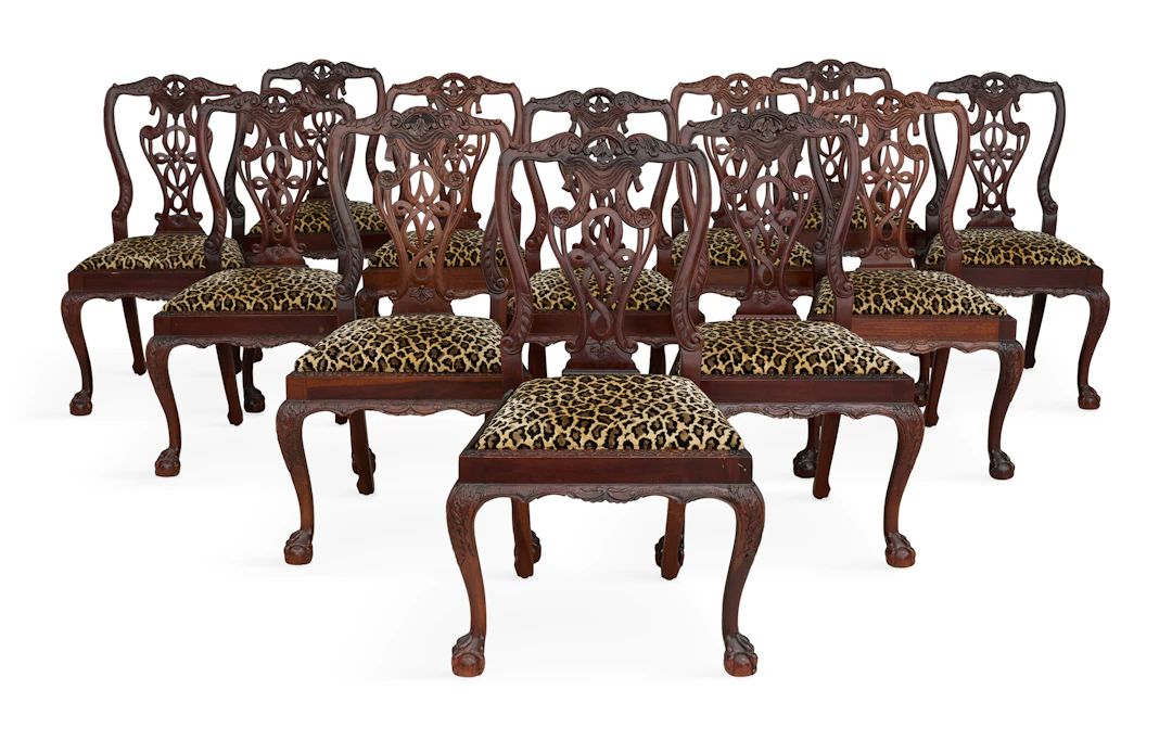 Suite of Twelve George III-Style Mahogany Dining Chairs