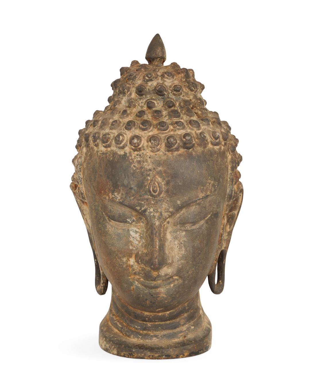 Northern Thai Cast-Iron Head of Buddha