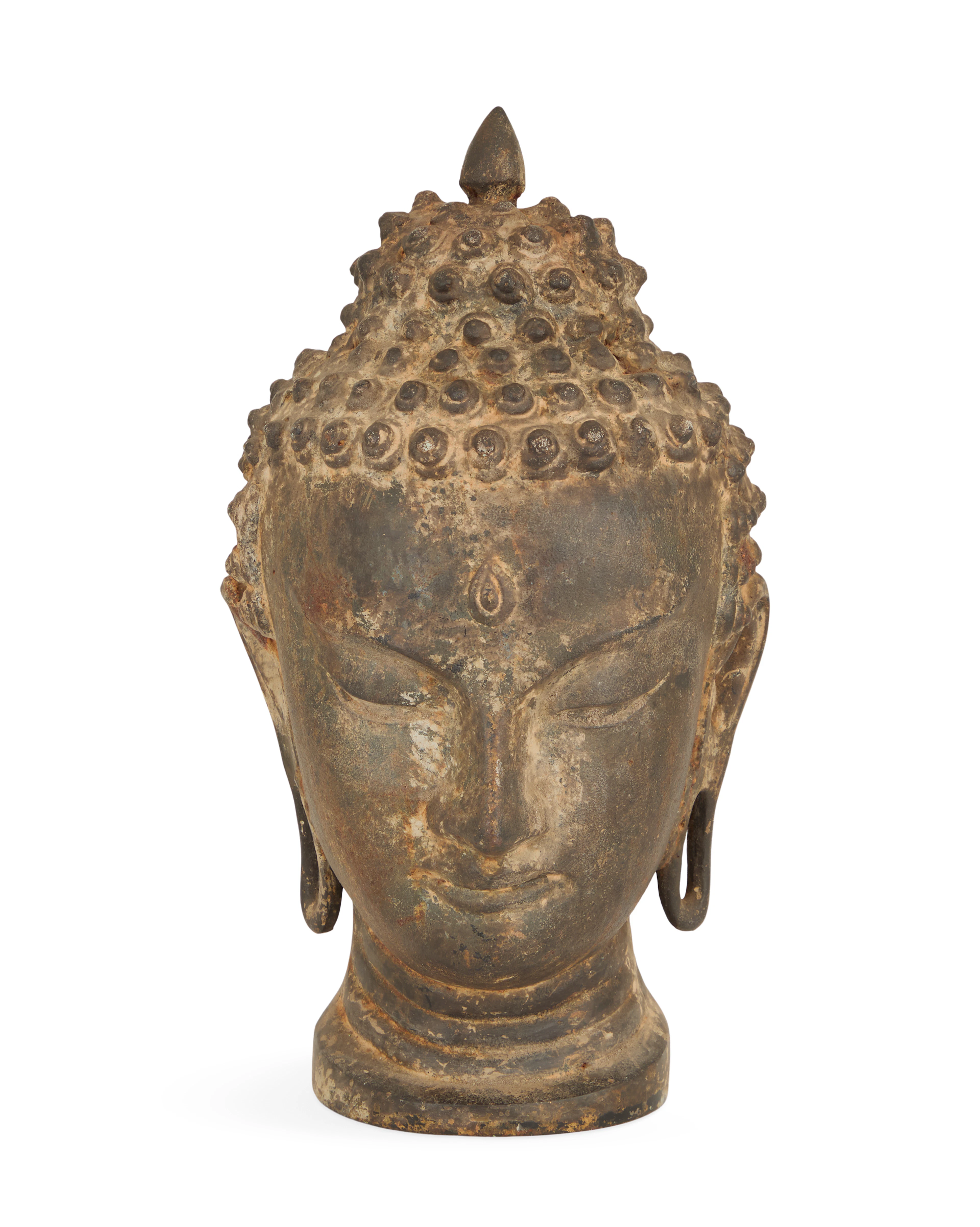 Northern Thai Cast-Iron Head of Buddha