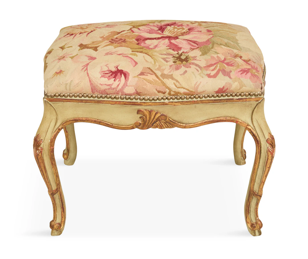 Louis XV-Style Polychrome Stool