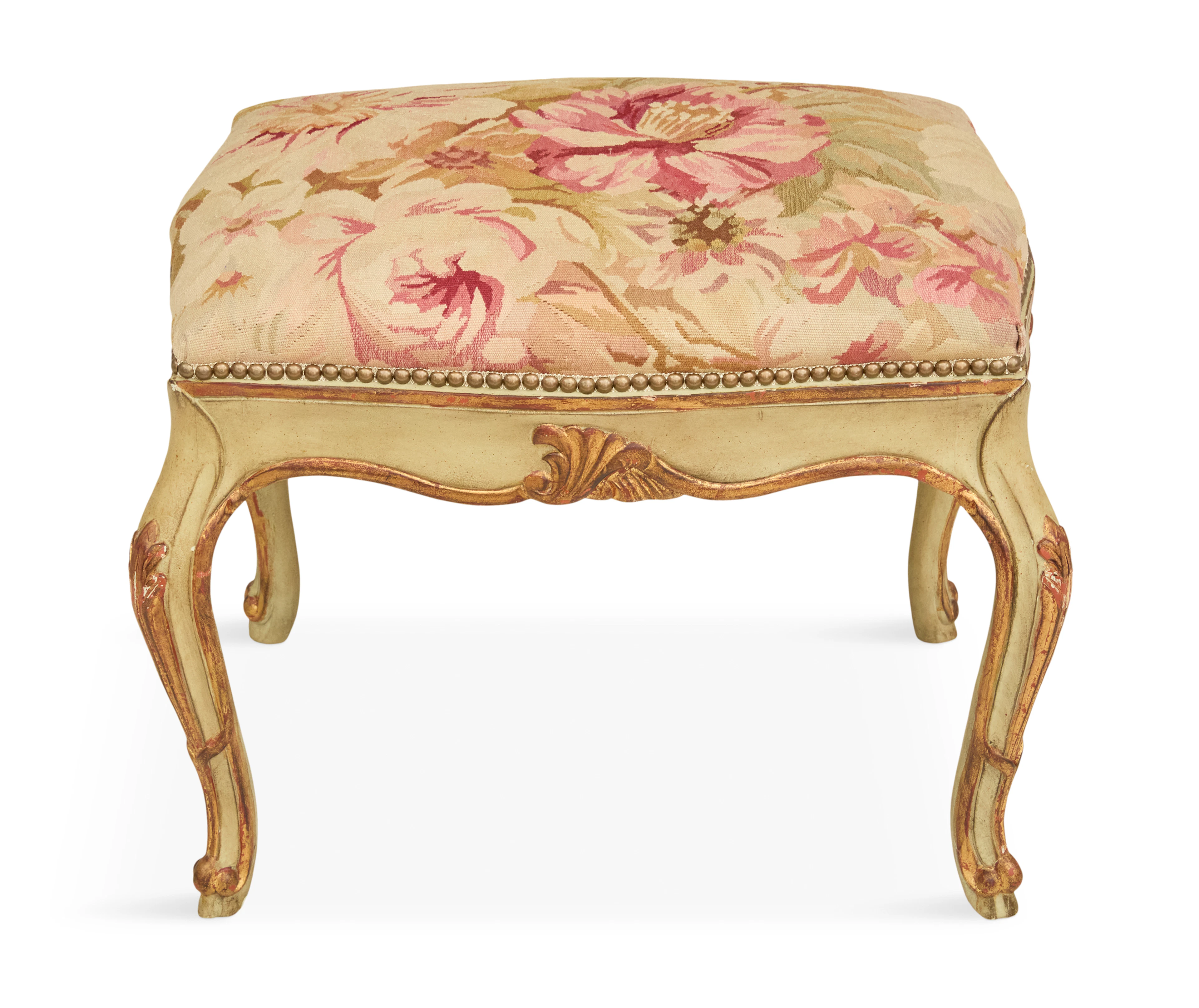 Louis XV-Style Polychrome Stool