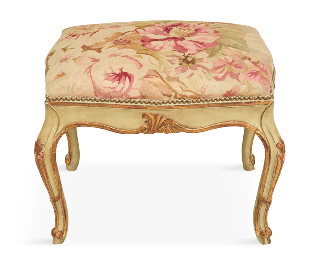 Louis XV-Style Polychrome Stool