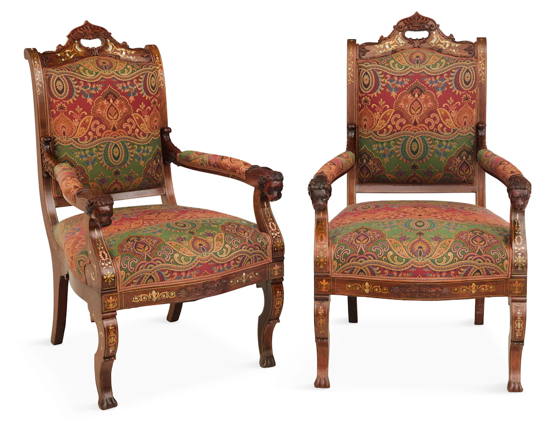 Pair of Continental Rosewood Fauteuils