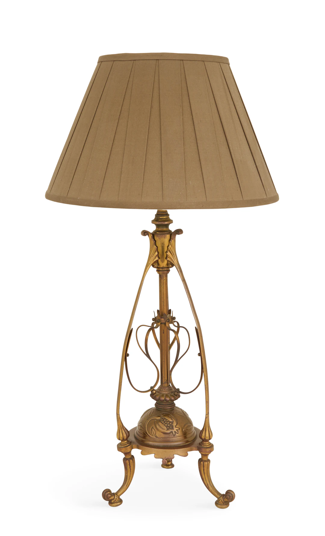 Art Nouveau Brass Table Lamp
