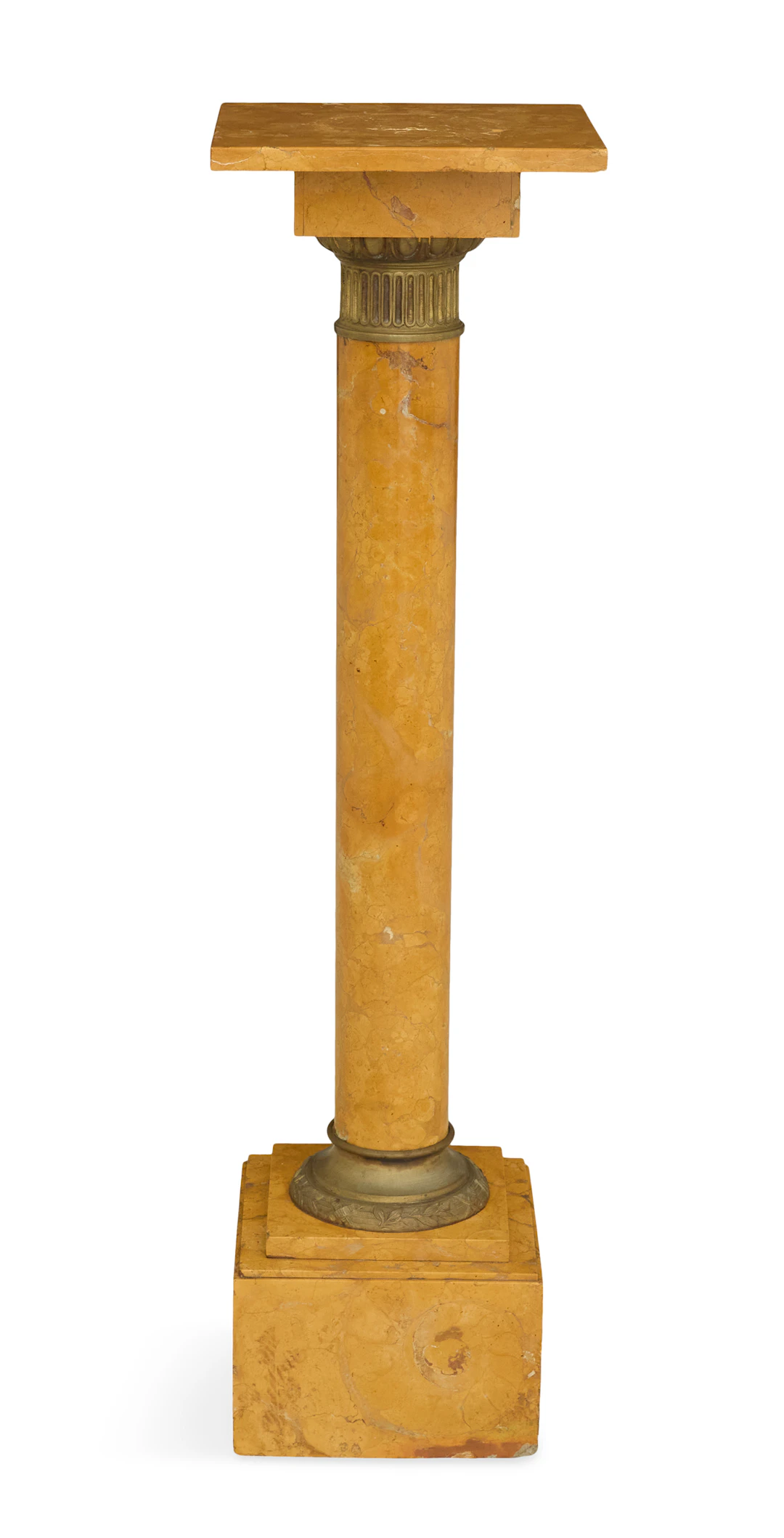 Gilt-Bronze-Mounted Siena Marble Pedestal