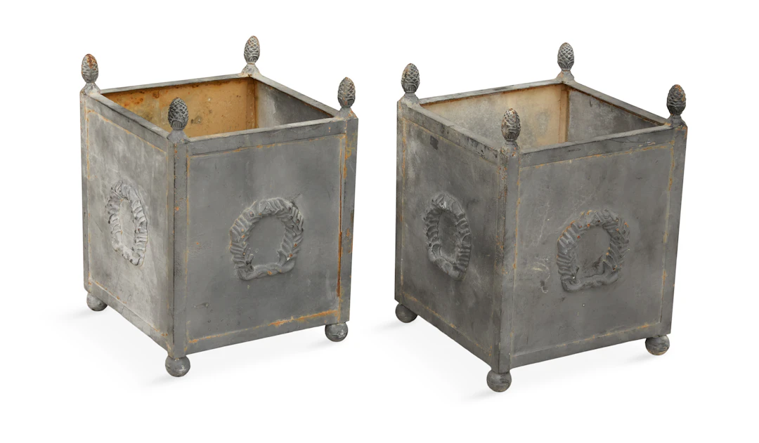 Pair of Neoclassical-Style Iron Planters