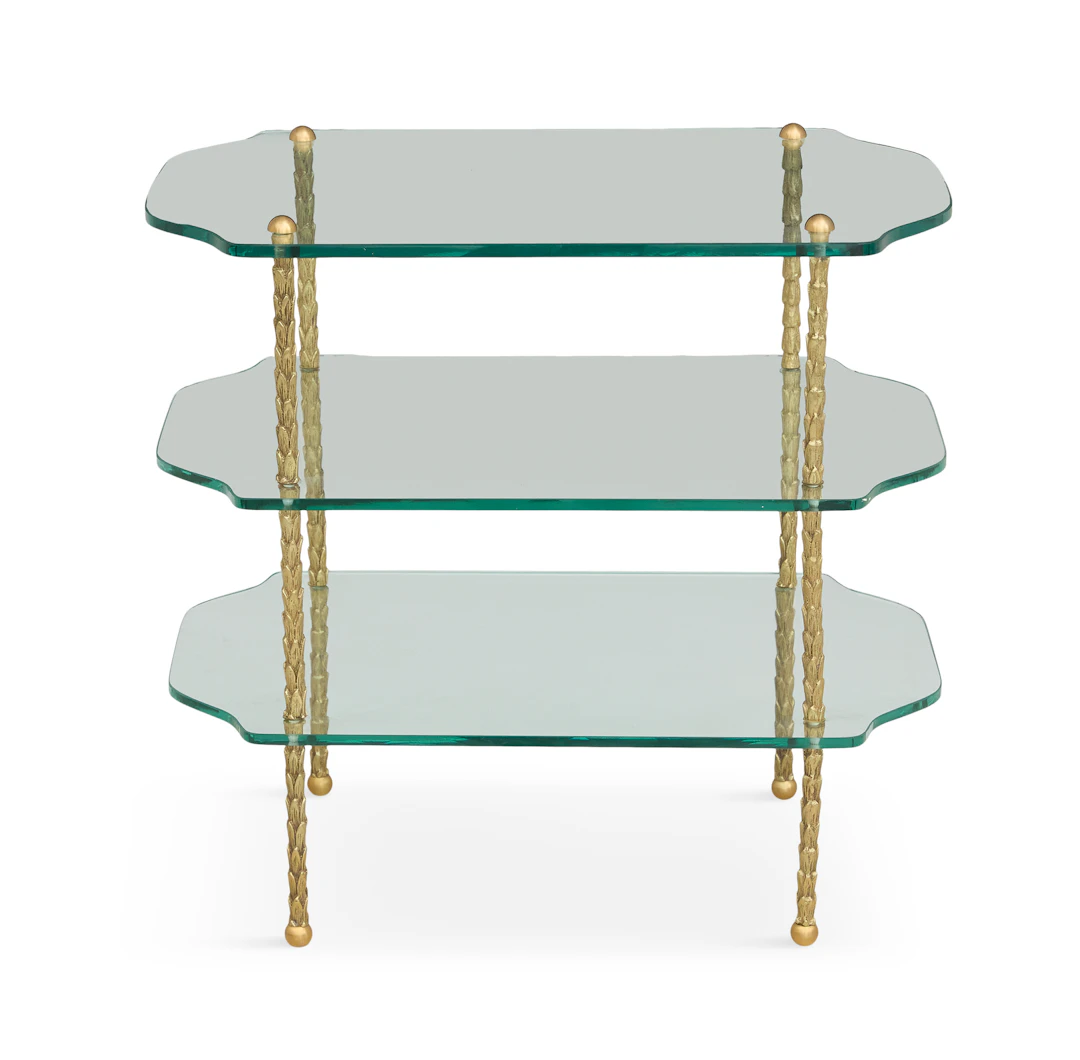 French Gilt-Bronze and Glass Tiered Side Table