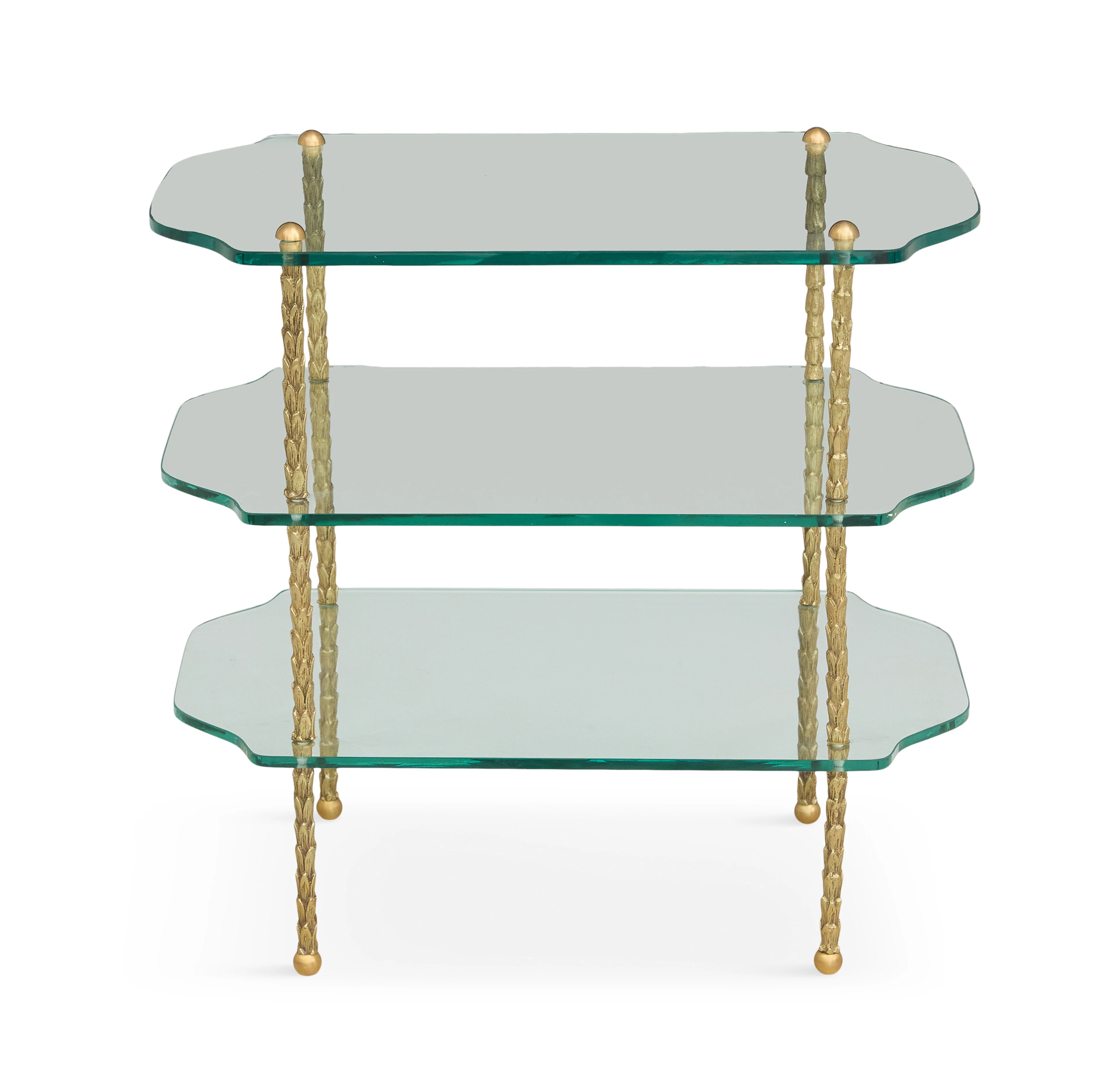 French Gilt-Bronze and Glass Tiered Side Table